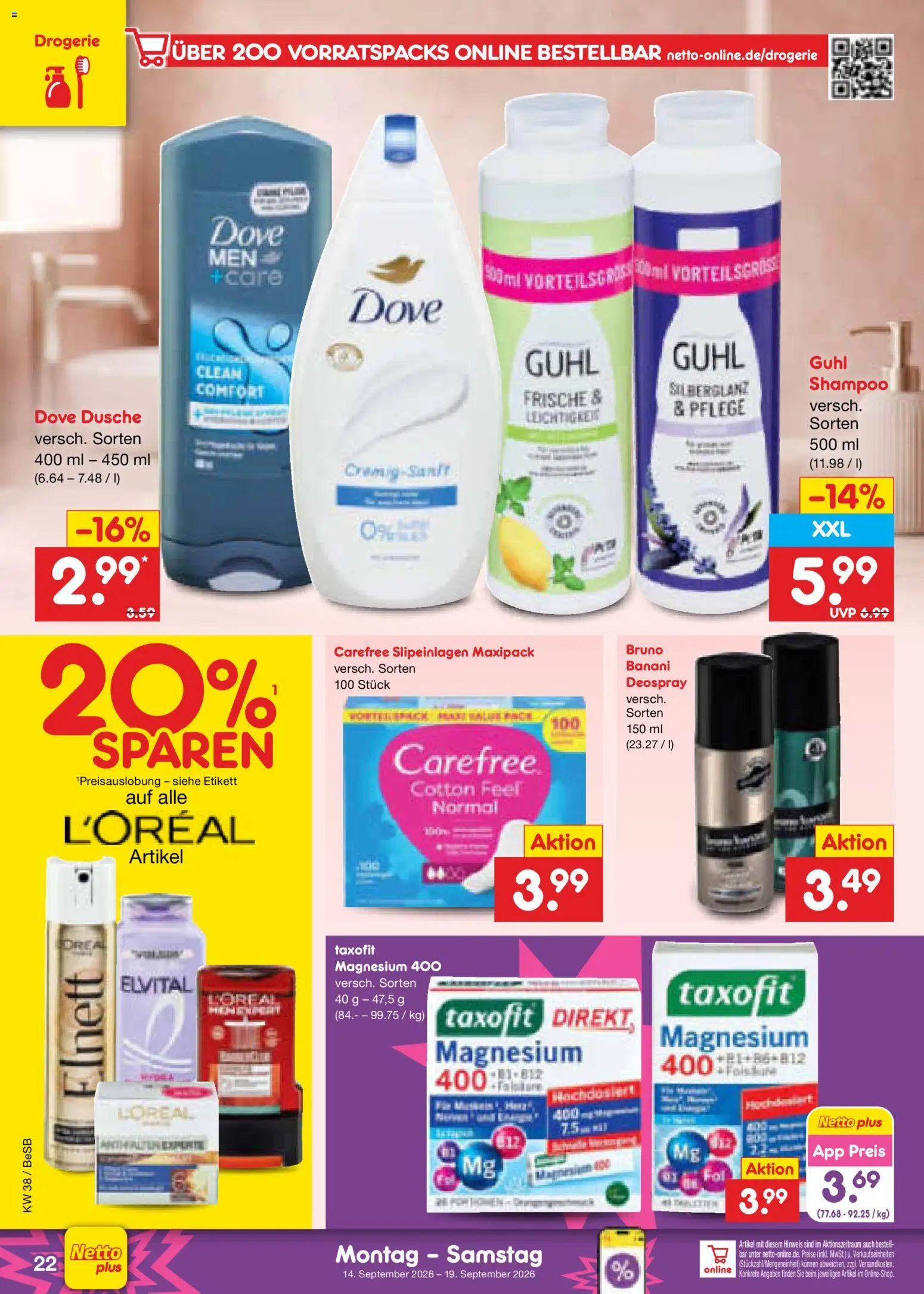 Netto Marken-Discount Prospekt – gültig ab 14.09.2026 | Seite: 32 | Produkte: Dusche, Shampoo, Deospray