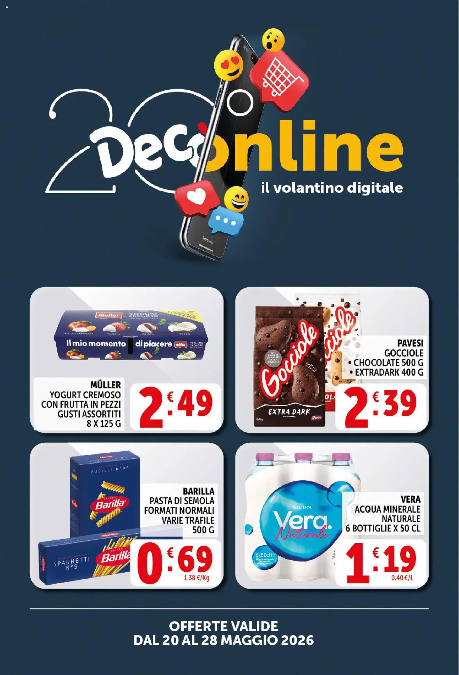Volantino Decò del 20.05.2026 | Pagina: 21 | Prodotti: Frutta, Cocco, Fusilli, Acqua minerale