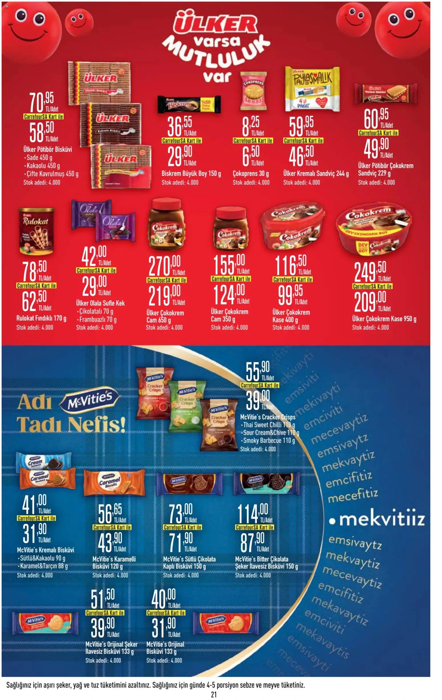 CarrefourSA Katalog - 20 Ağustos 2026 tarihinden itibaren geçerlidir | Sayfa: 21 | Ürünler: Çikolata, Şeker, Yağ, Tuz