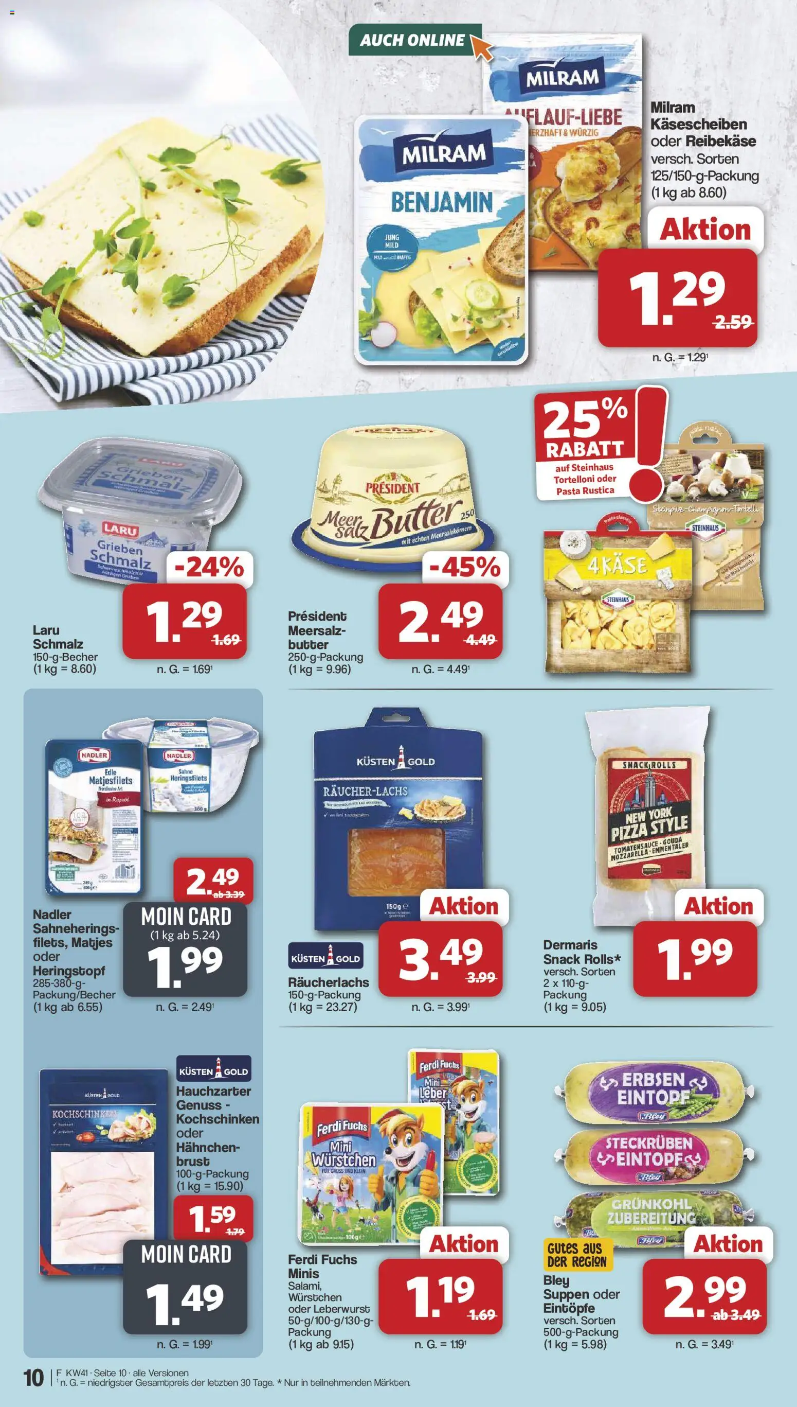 Famila Nordwest Prospekt – gültig ab 05.10.2026 | Seite: 10 | Produkte: Butter, Käse, Räucherlachs, Milram