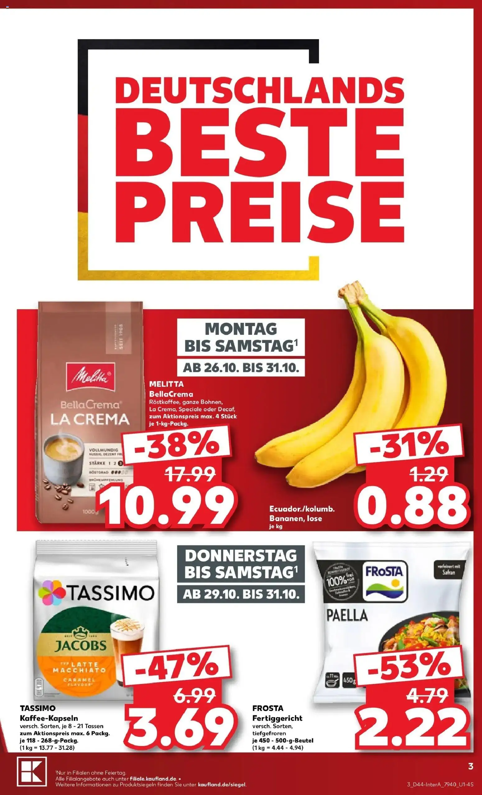 Prospekt Kaufland ab 26.10.2026 » Angebote Online zum Blättern | Seite: 3 | Produkte: Melitta, Frosta, Tassimo