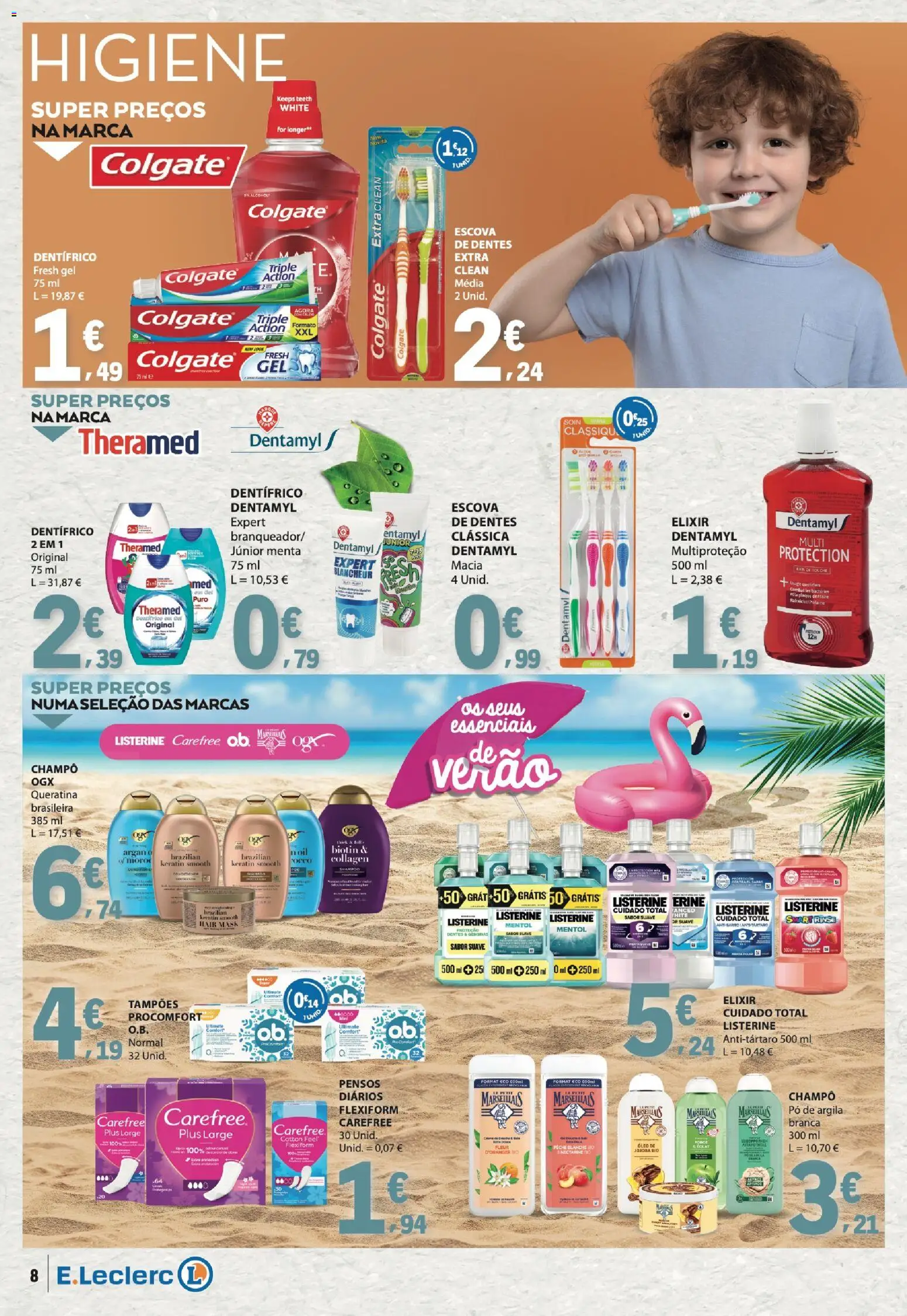 E.Leclerc Especial Beleza │ válido de 30/06/2026 | Página: 8 | Produtos: Argila, Pó, Escova de dentes, Óleo
