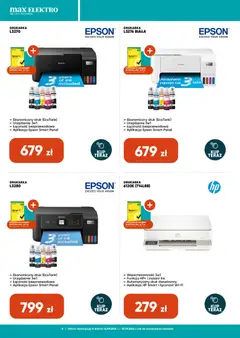 Pogląd oferty "Max elektro gazetka" - ważna od 16.09.2026 | Strona: 8 | Produkty: Drukarka