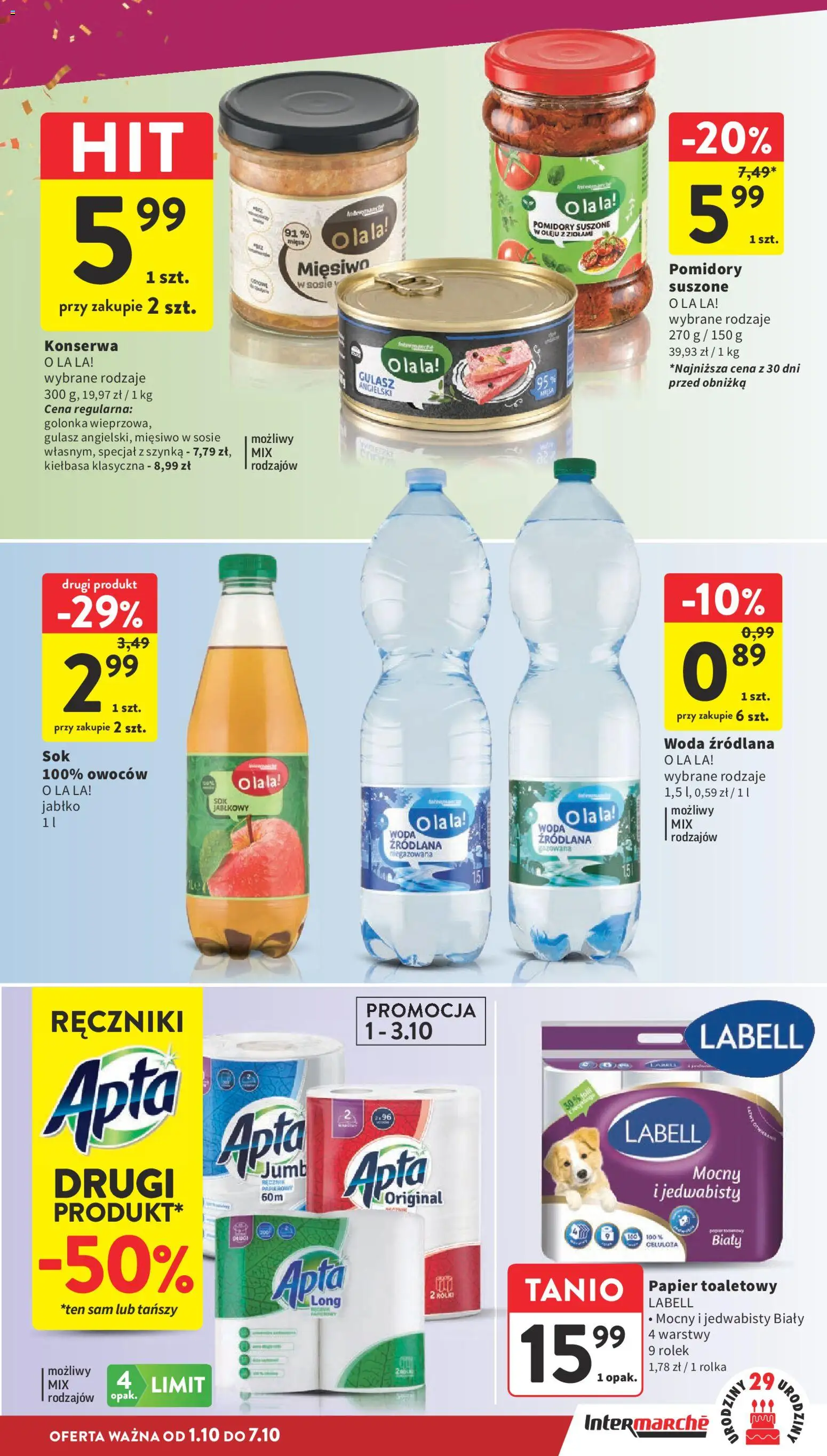 Intermarche gazetka od 01.10.2026 | Strona: 35 | Produkty: Papier toaletowy, Pomidory suszone, Pomidory, Gulasz