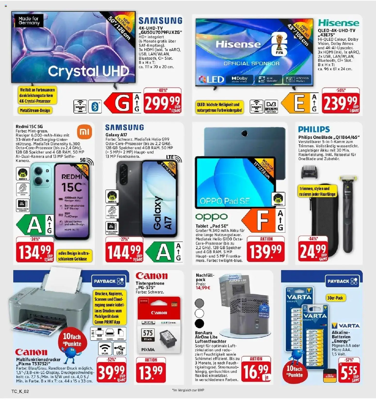 E center Prospekt Pfullingen (ab 12.10.2026) zum Blättern | Seite: 62 | Produkte: Kabel, Philips, Batterien, Tablet