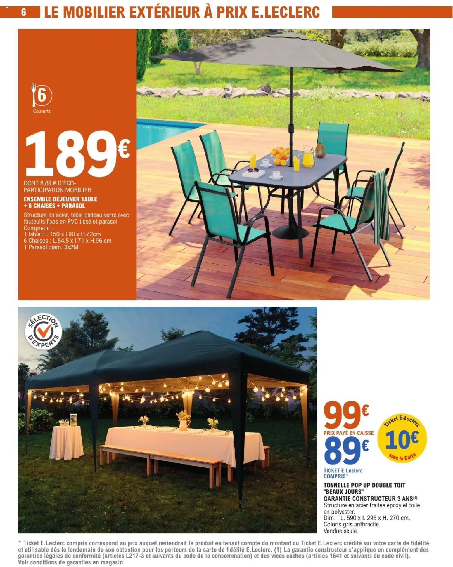 {H1} | Page: 6 | Produits: Plateau, Tonnelle, Table, Parasol