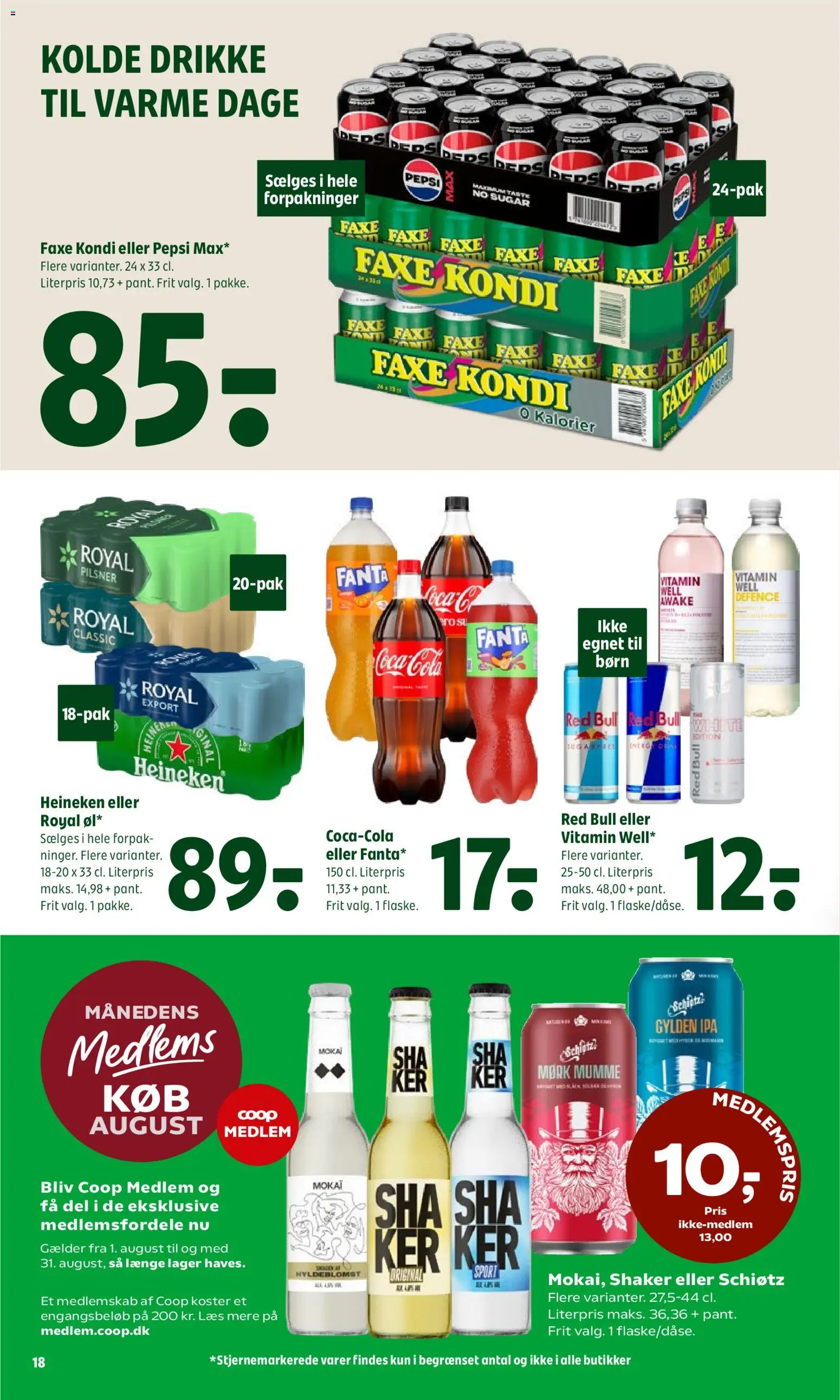 Coop 365 tilbudsavis – gyldig fra 06/08/2026 | Side: 23 | Produkter: Fanta, Faxe Kondi, Pepsi
