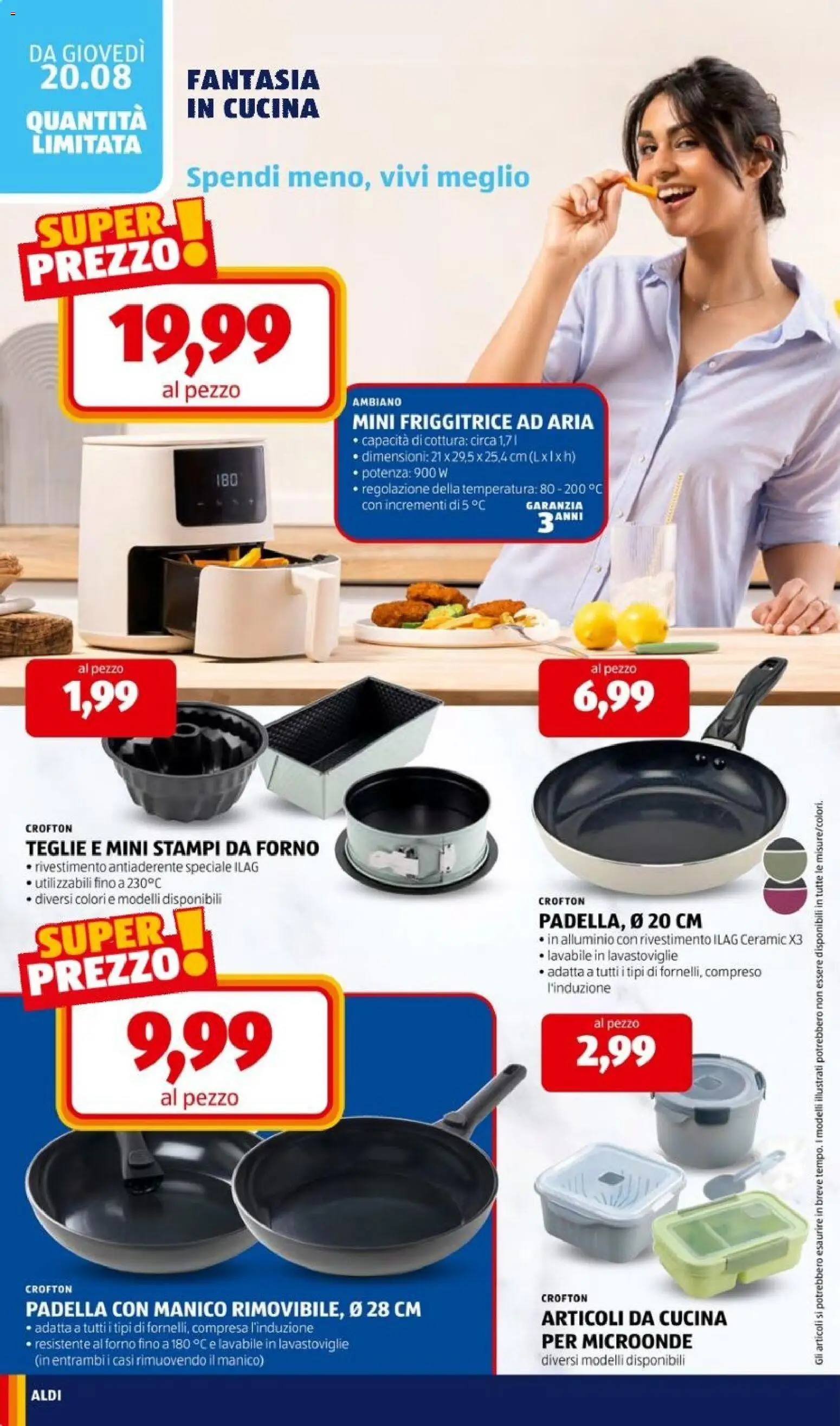 Volantino Aldi del 17/08/2026 | Pagina: 30 | Prodotti: Friggitrice ad aria, Lavastoviglie, Forno, Friggitrice