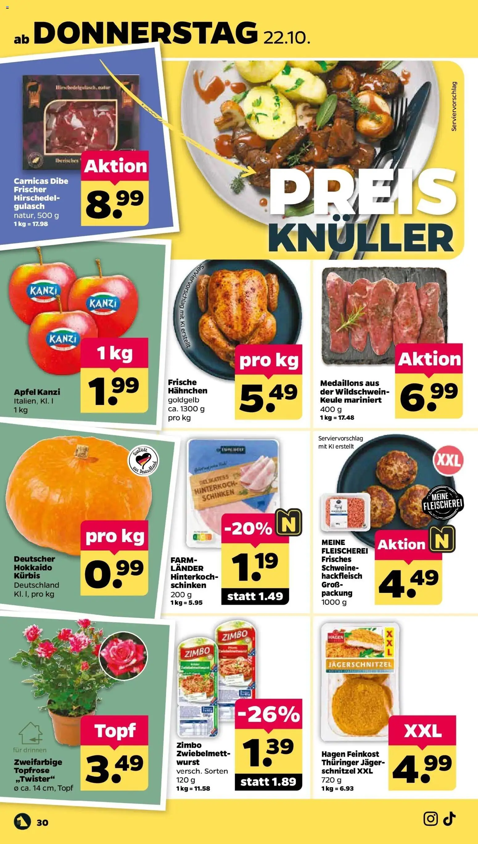 Netto Aktueller Prospekt ab 19.10.2026 → Angebote nächste Woche | Seite: 36 | Produkte: Schnitzel, Gulasch, Schinken, Hackfleisch