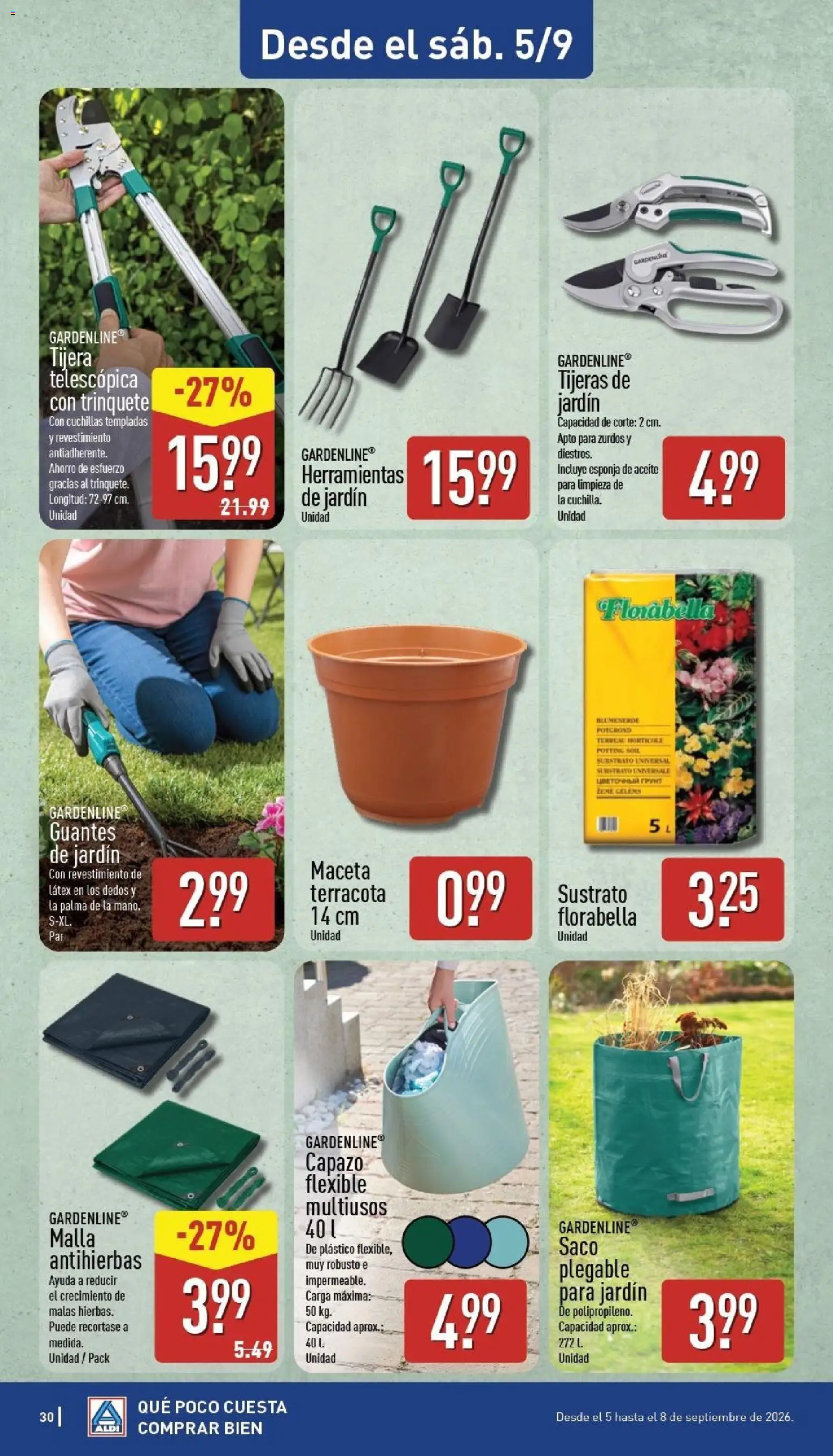 Aldi folleto Canarias │ válido desde el 31/08/2026 | Página: 30 | Productos: Esponja, Aceite, Sustrato, Guantes