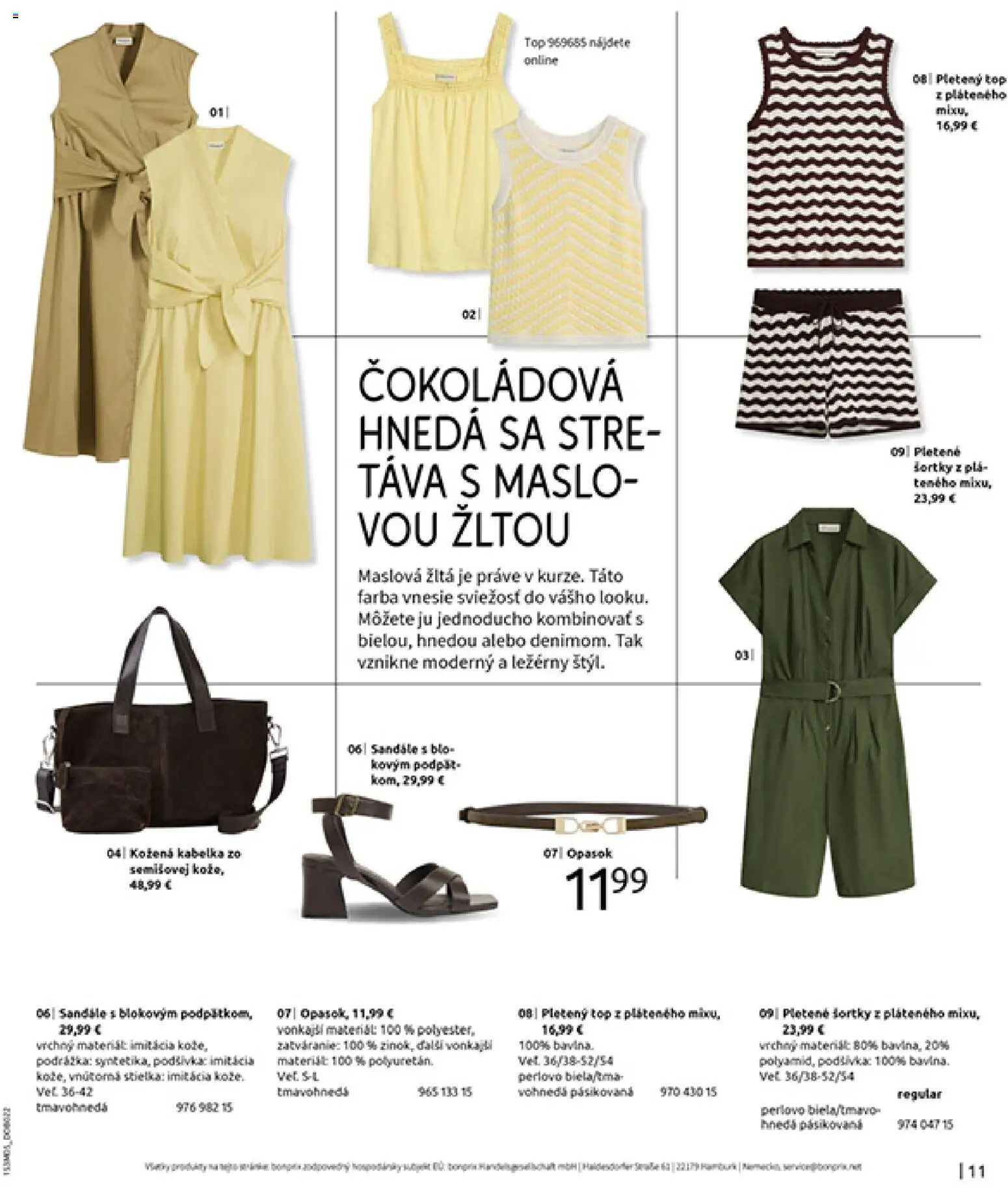Nové Bonprix akcie – leták je platný od 05.05.2026 | Strana: 13 | Produkty: Maslo, Sandále, Kabelka, Opasok
