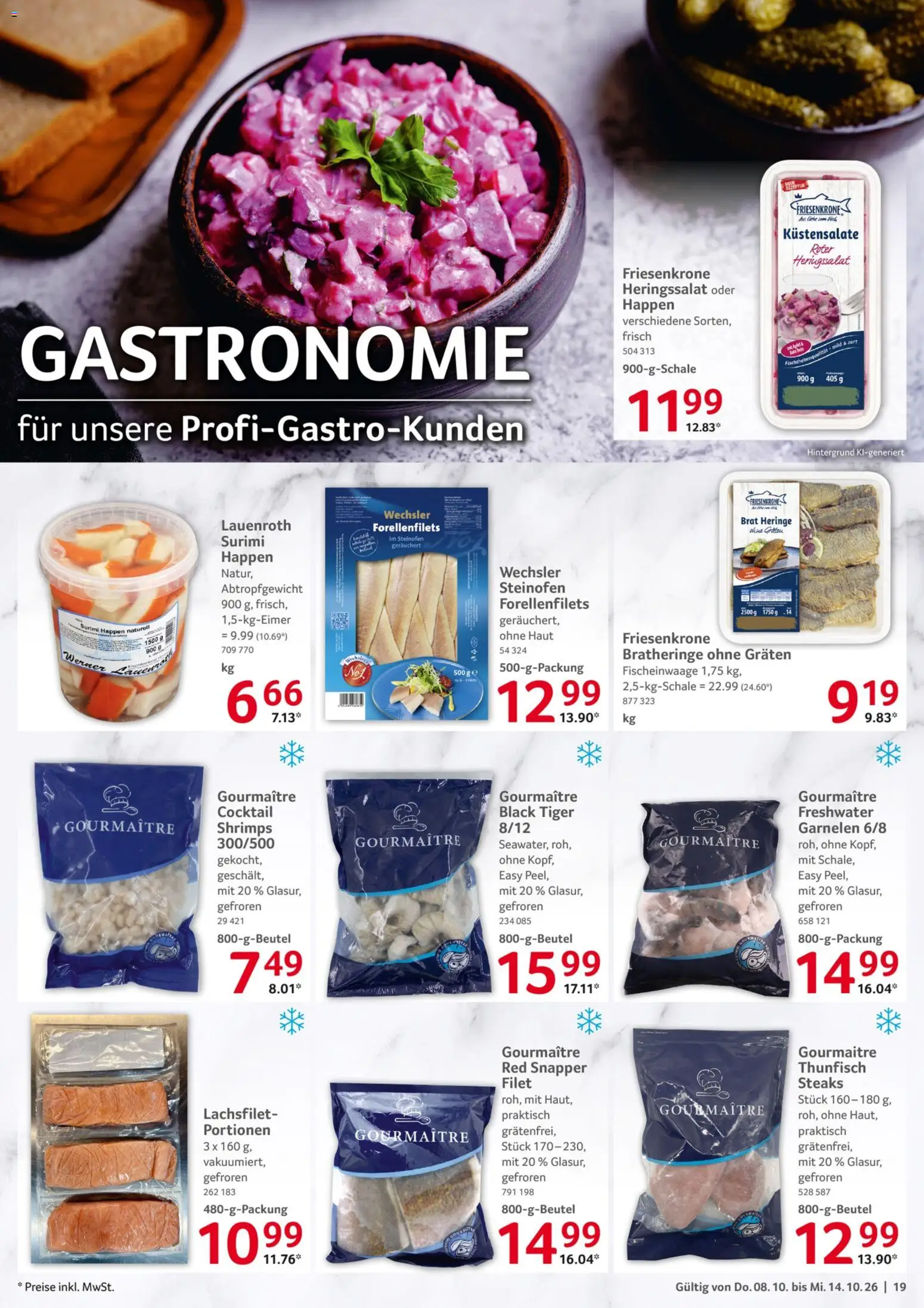 Selgros Prospekt – gültig ab 08.10.2026 | Seite: 19 | Produkte: Thunfisch, Garnelen