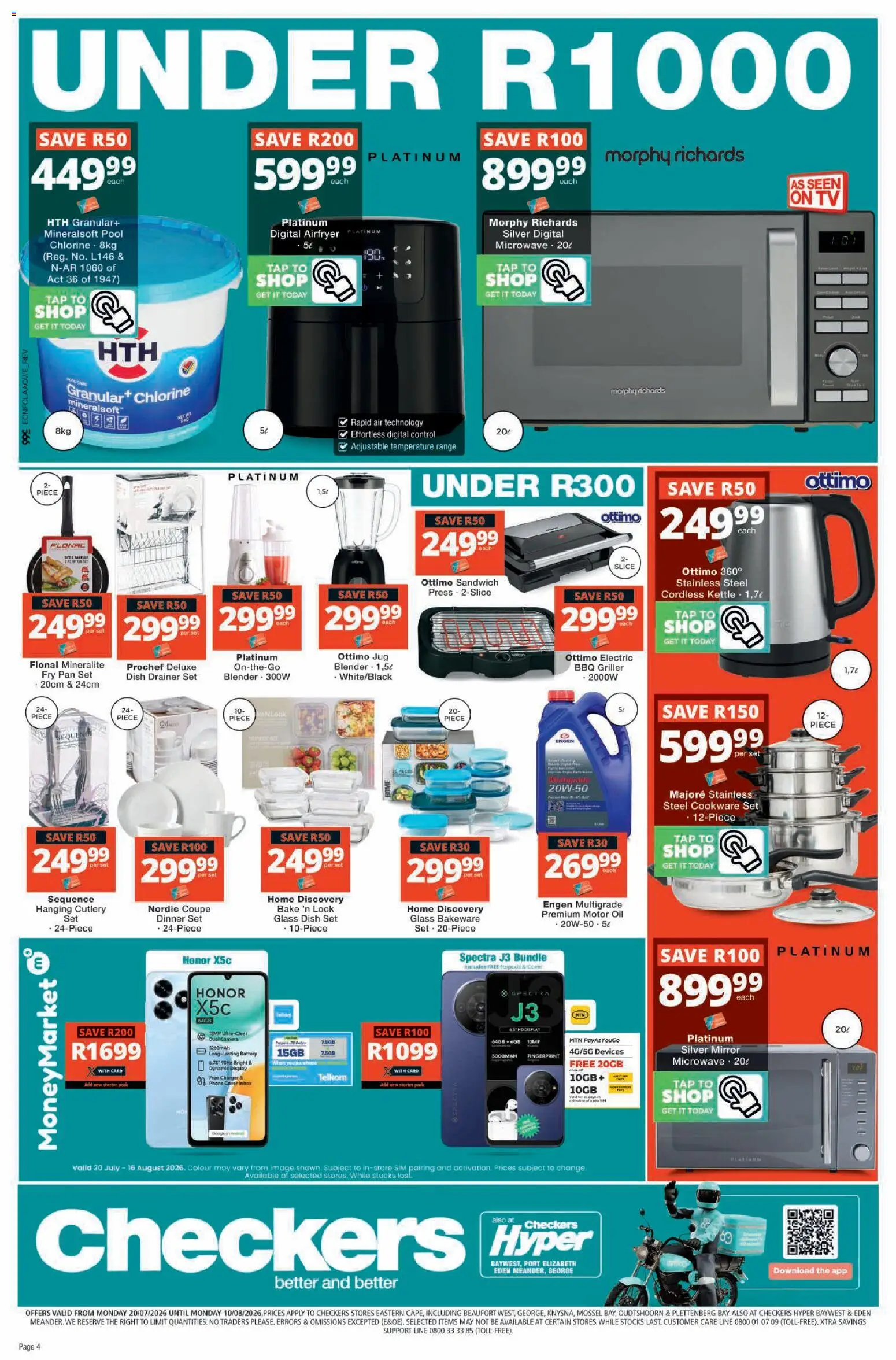 New Checkers catalogue – valid from 20/07/2026 | Page: 16 | Products: Sim, Cover, Kettle, Tap