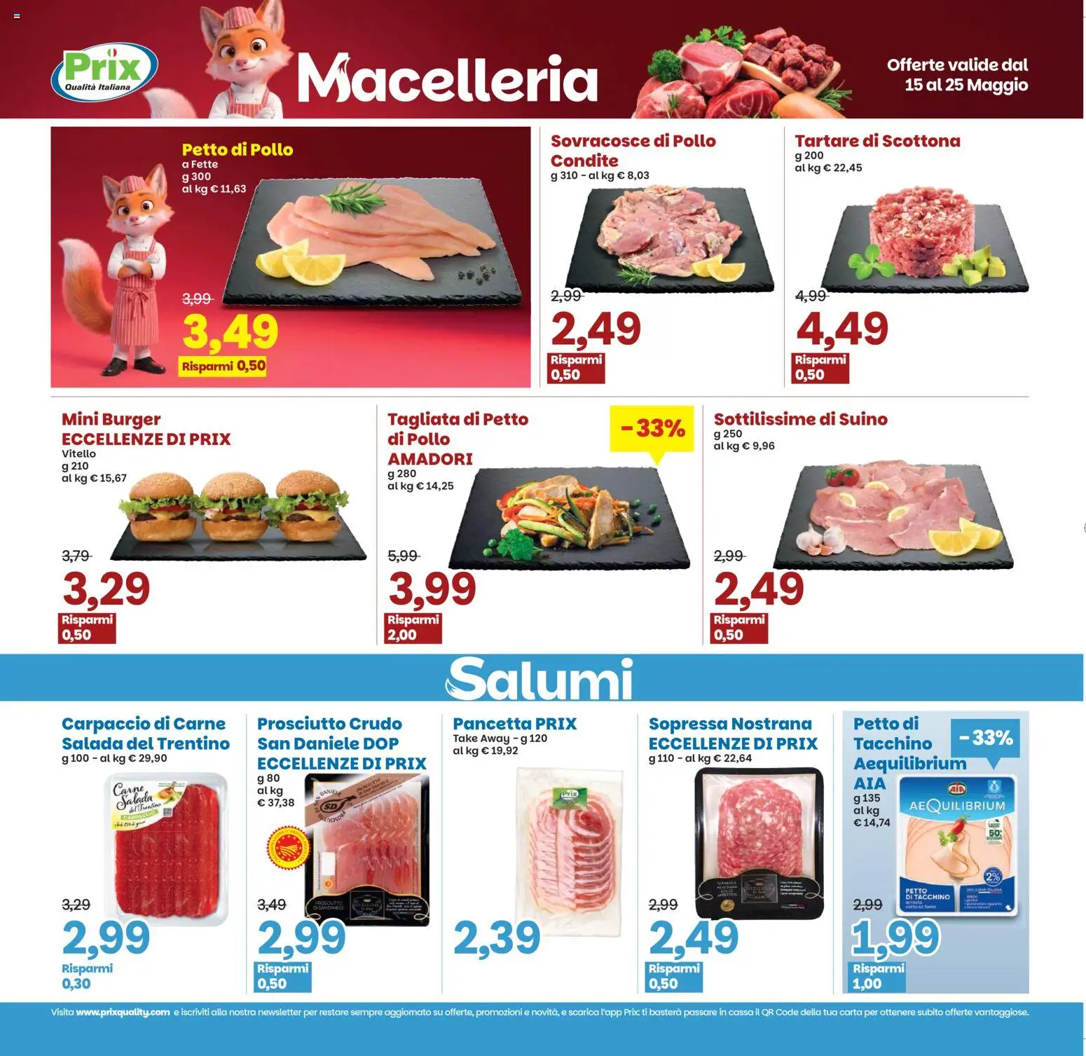 Volantino Prix del 15.05.2026 | Pagina: 9 | Prodotti: Pollo, Pancetta, Suino, Prosciutto