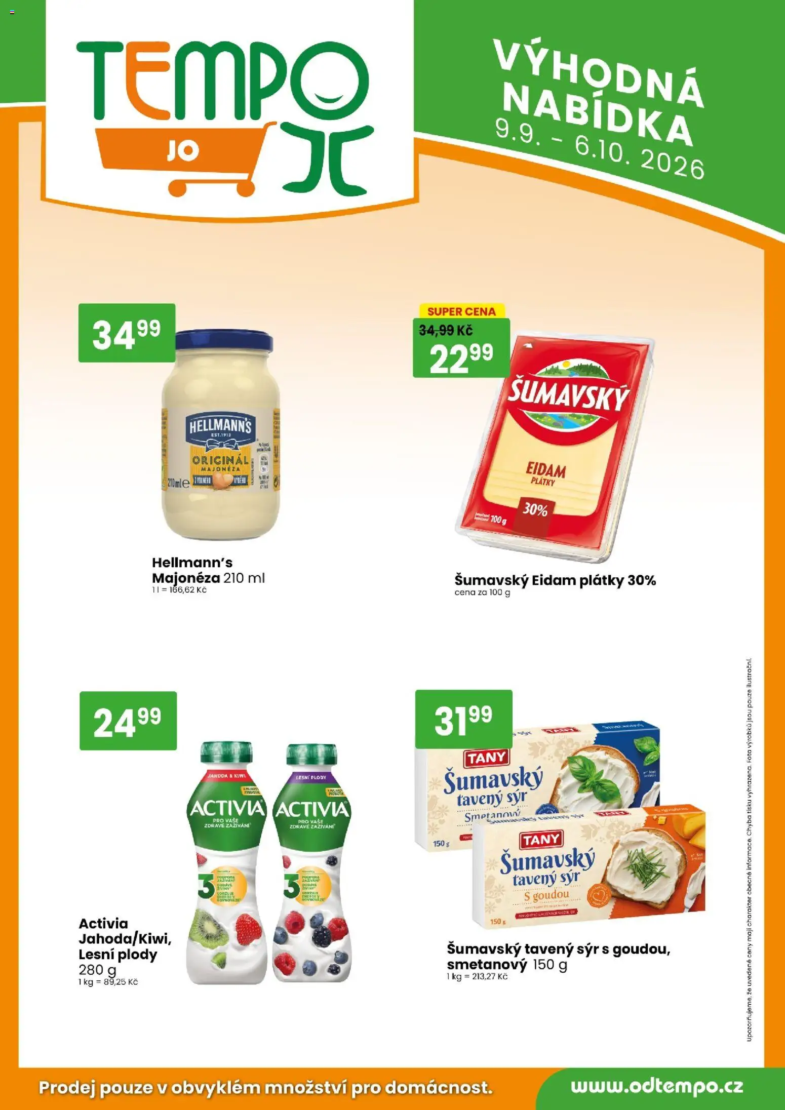 Tempo leták - JO od 09.09.2026 | Strana: 4 | Produkty: Sýr, Eidam, Hellmann's, Lesní plody