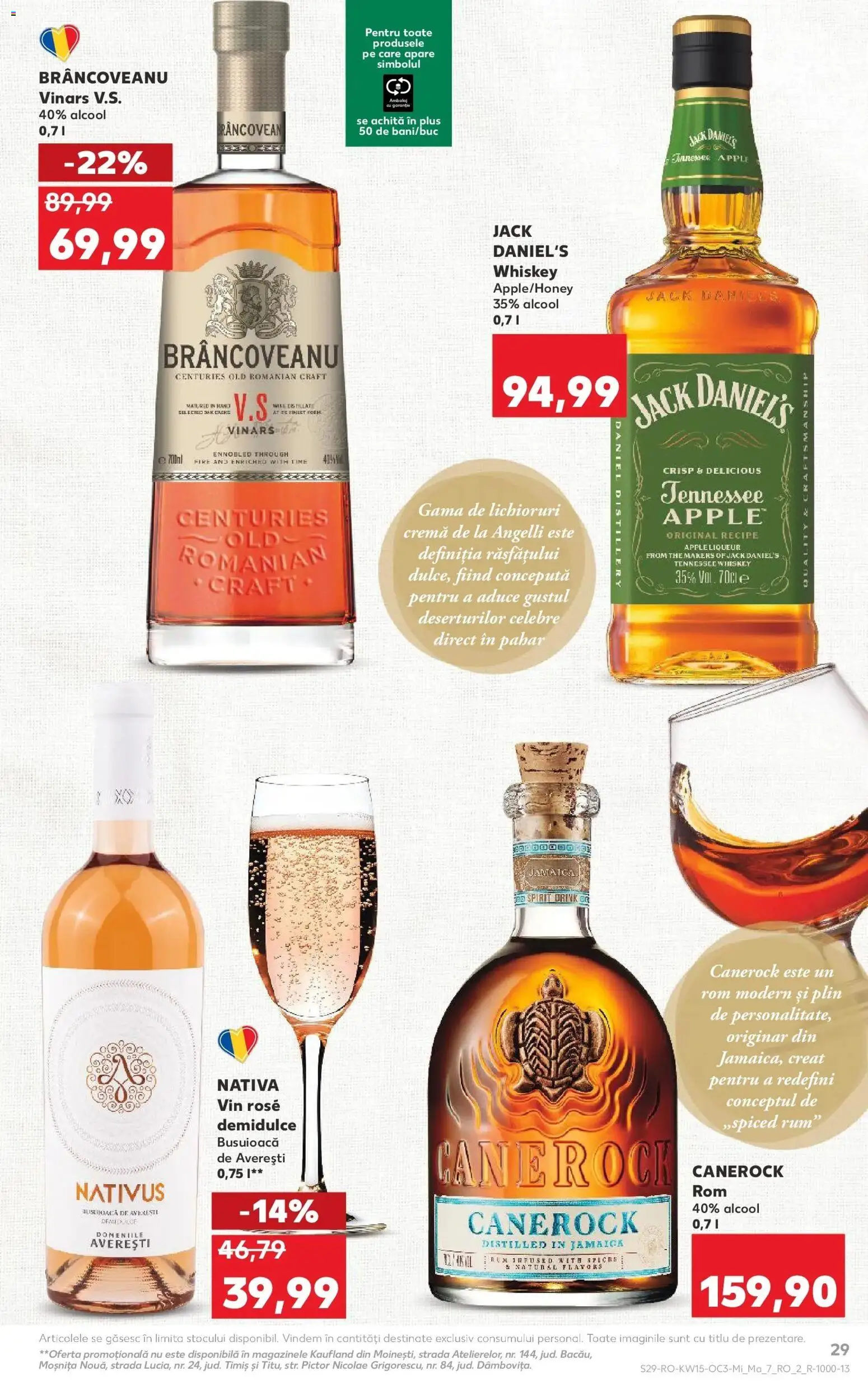 Noul catalog Kaufland – valabil de la 08.04.2026 | Pagină: 29 | Produse: Apple, Vin, Rom, Whiskey