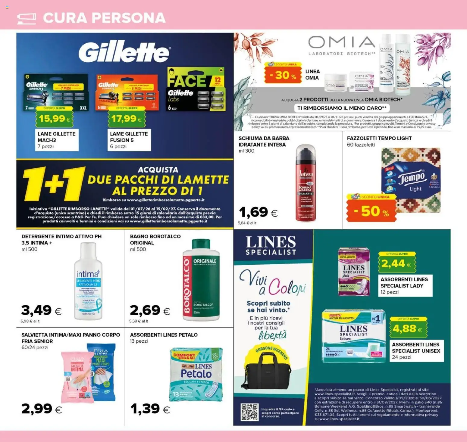 Volantino Oasi del 22/10/2026 | Pagina: 26 | Prodotti: Schiuma, Schiuma da barba, Detergente intimo, Detergente