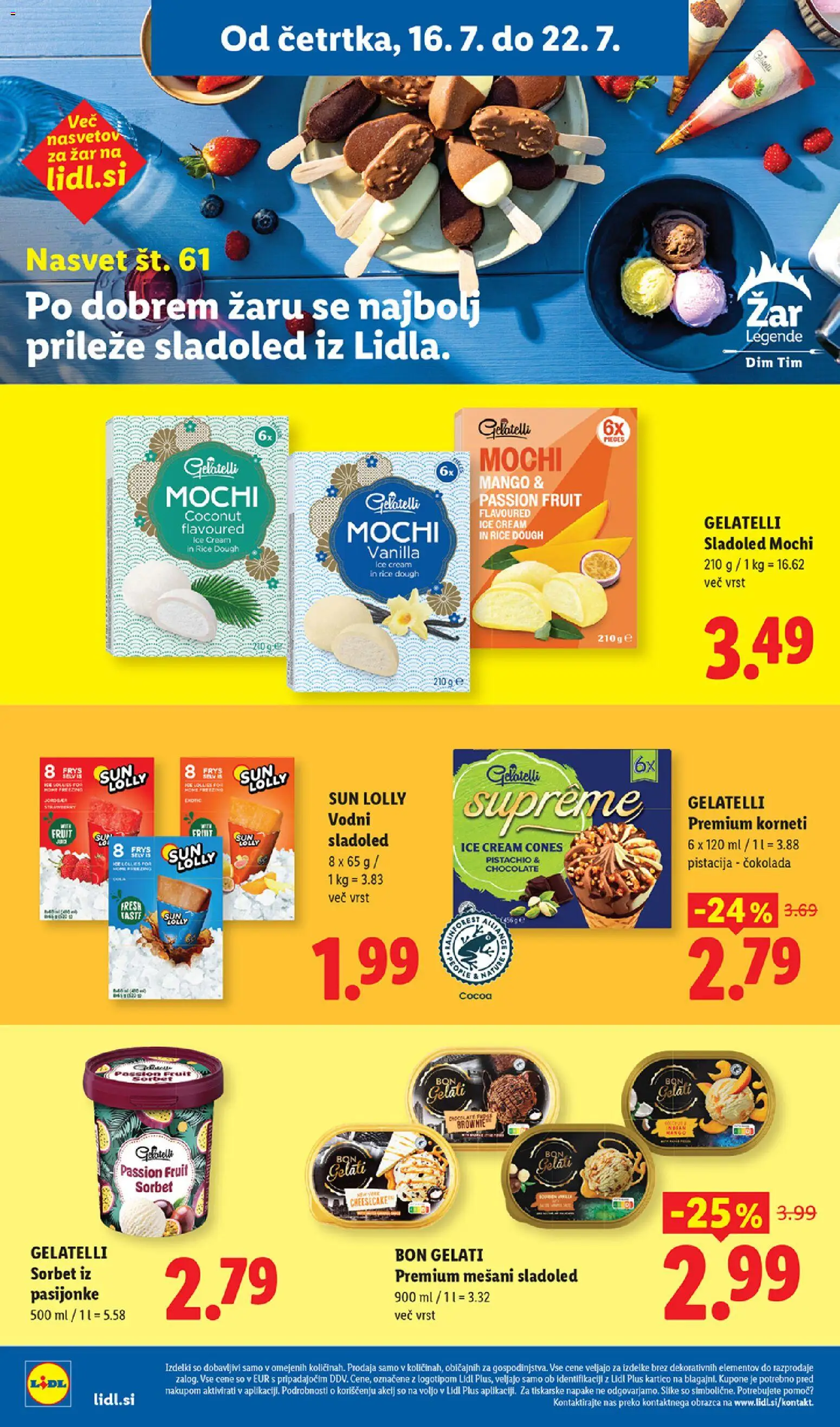 Novi Lidl katalog ponudbe – veljaven od 16.07.2026 | Stran: 22 | Izdelki: Mochi, Cokolada, Sladoled, Mango