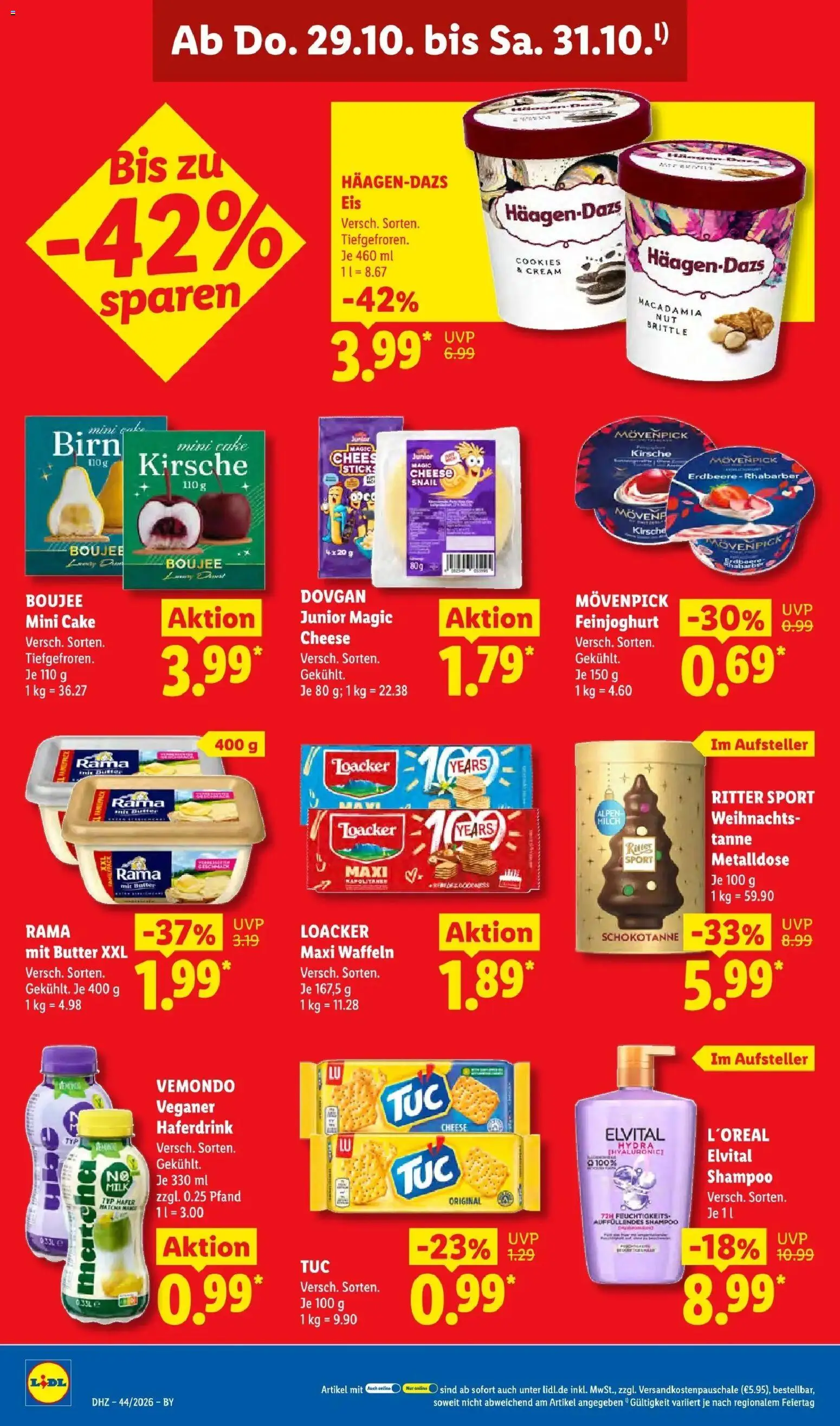 Lidl Prospekt München-laim (ab 26.10.2026) zum Blättern » Angebote | Seite: 66 | Produkte: Milch, Shampoo, Waffeln, Eis