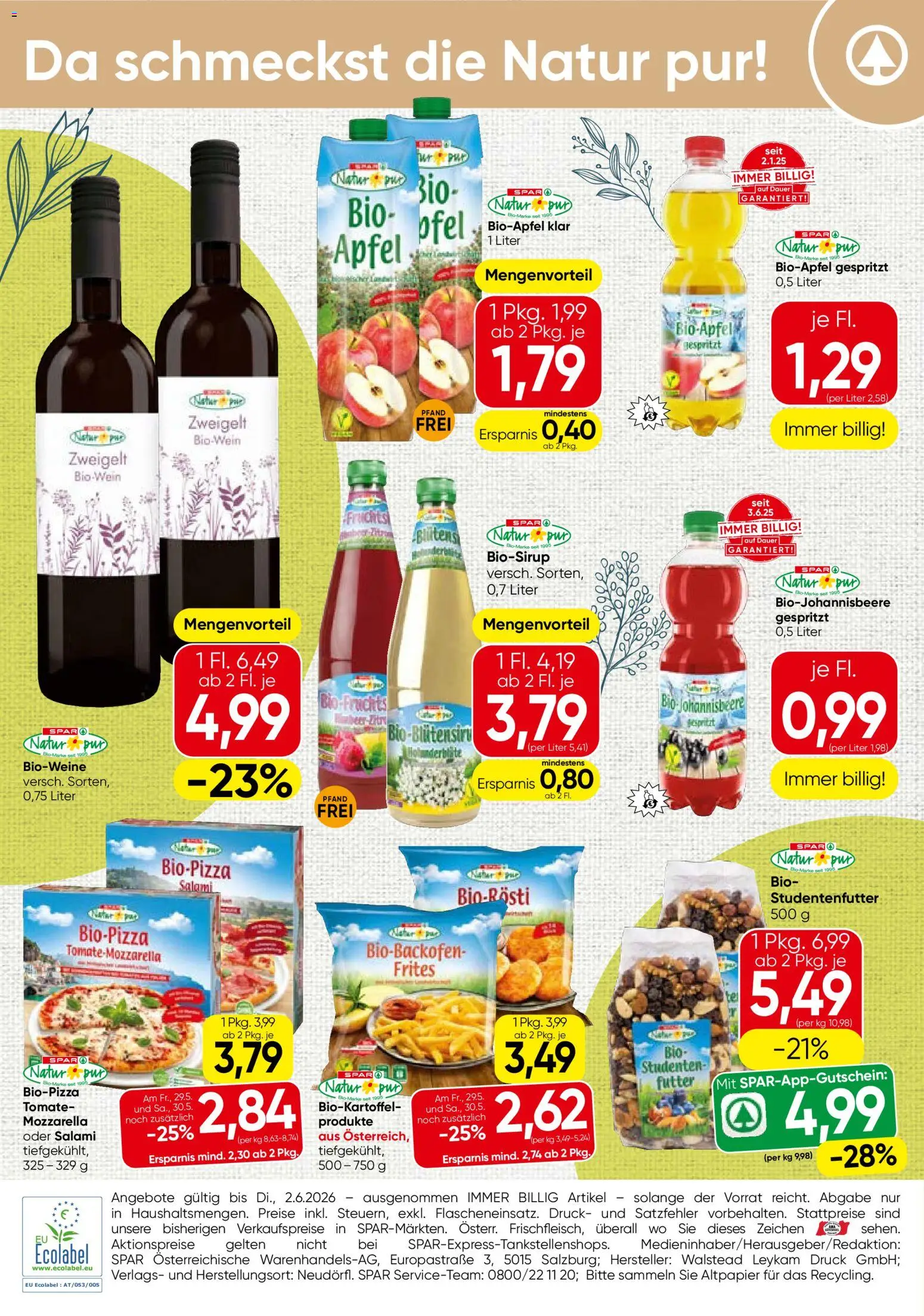 Spar Natur*pur gültig ab 28.05.2026 | Seite: 4 | Produkte: Salami, Äpfel