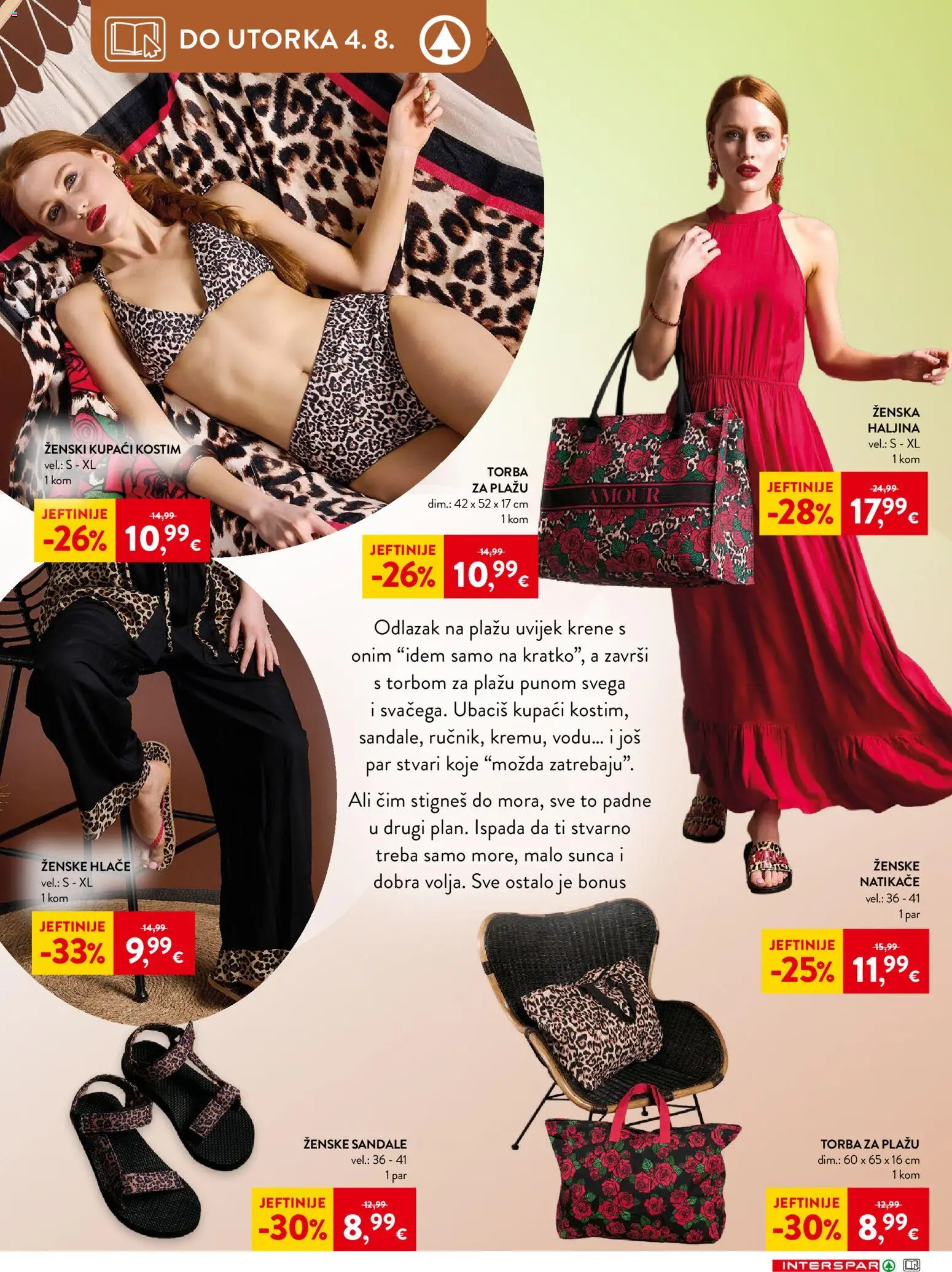 Interspar katalog | vrijedi od 27.05.2026 | Stranica: 4 | Proizvodi: Hlače, Kupaći kostim, Haljina, Torba
