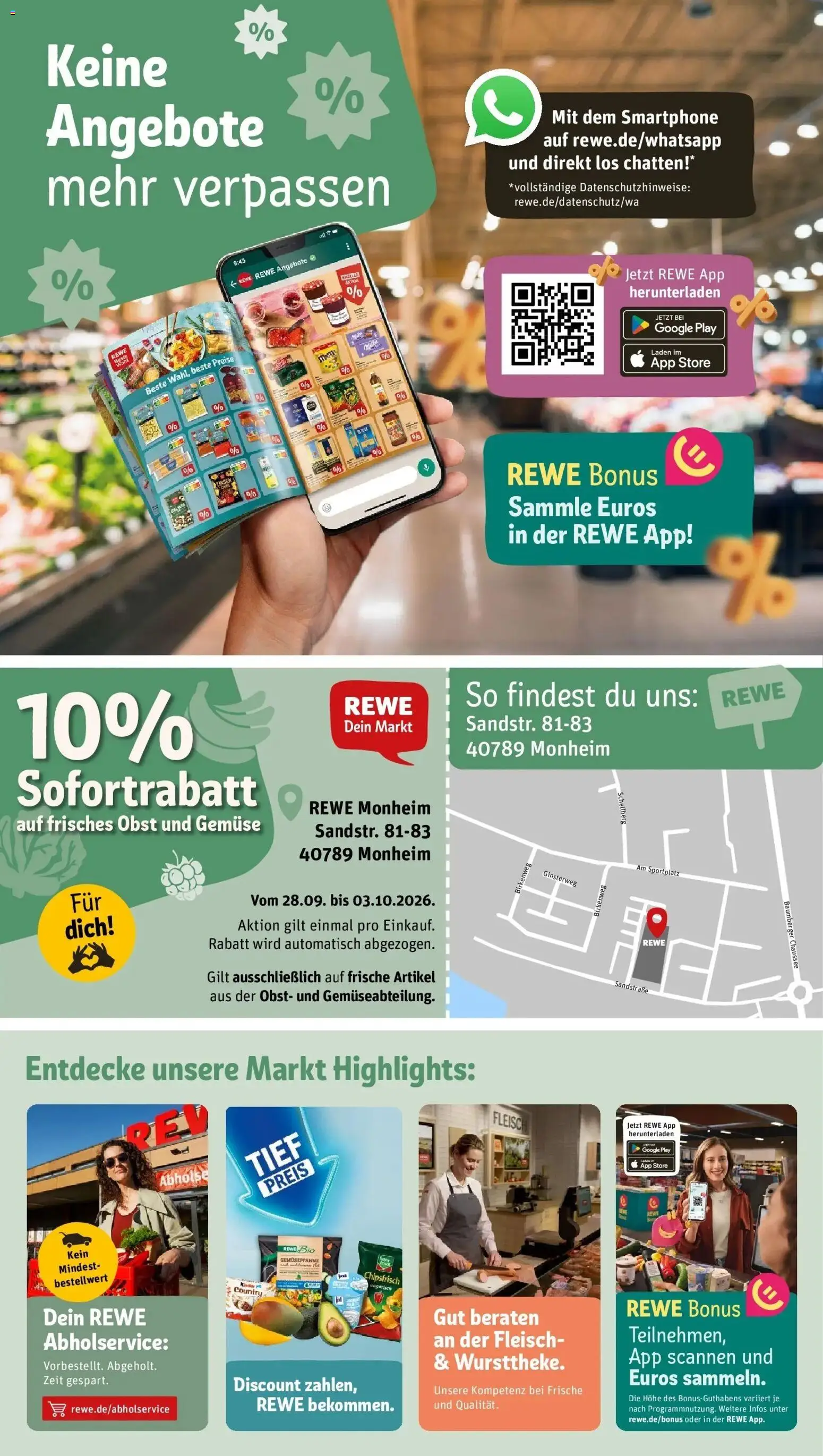 REWE Prospekt ab 28.09.2026 zum Blättern » Angebote | Seite: 4 | Produkte: Gemüse, Obst, Fleisch, Smartphone