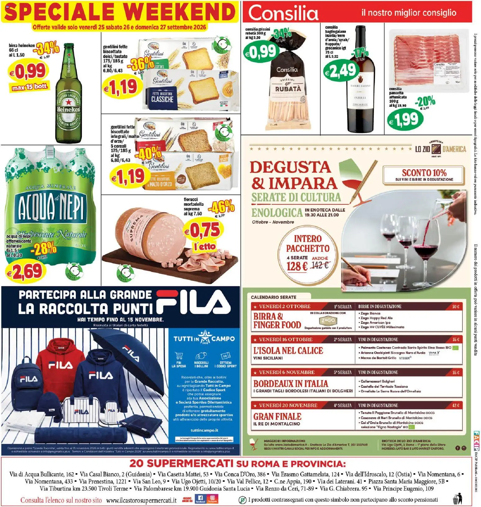 Volantino Il Castoro del 23/09/2026 | Pagina: 20 | Prodotti: Calice, Pancetta, Mortadella, Enoteca