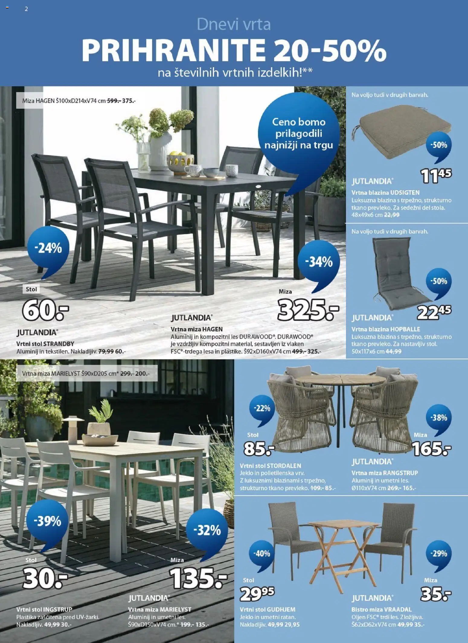 Novi JYSK katalog ponudbe – veljaven od 18.05.2026 | Stran: 2 | Izdelki: Vrtni stol, Blazina, Miza, Stol