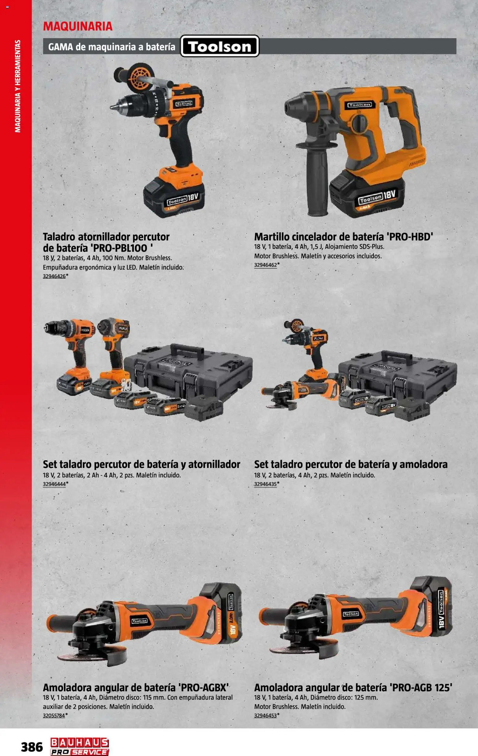Bauhaus ProService │ válido desde el 11/05/2026 | Página: 386 | Productos: Taladro percutor, Herramientas, Disco, Batería