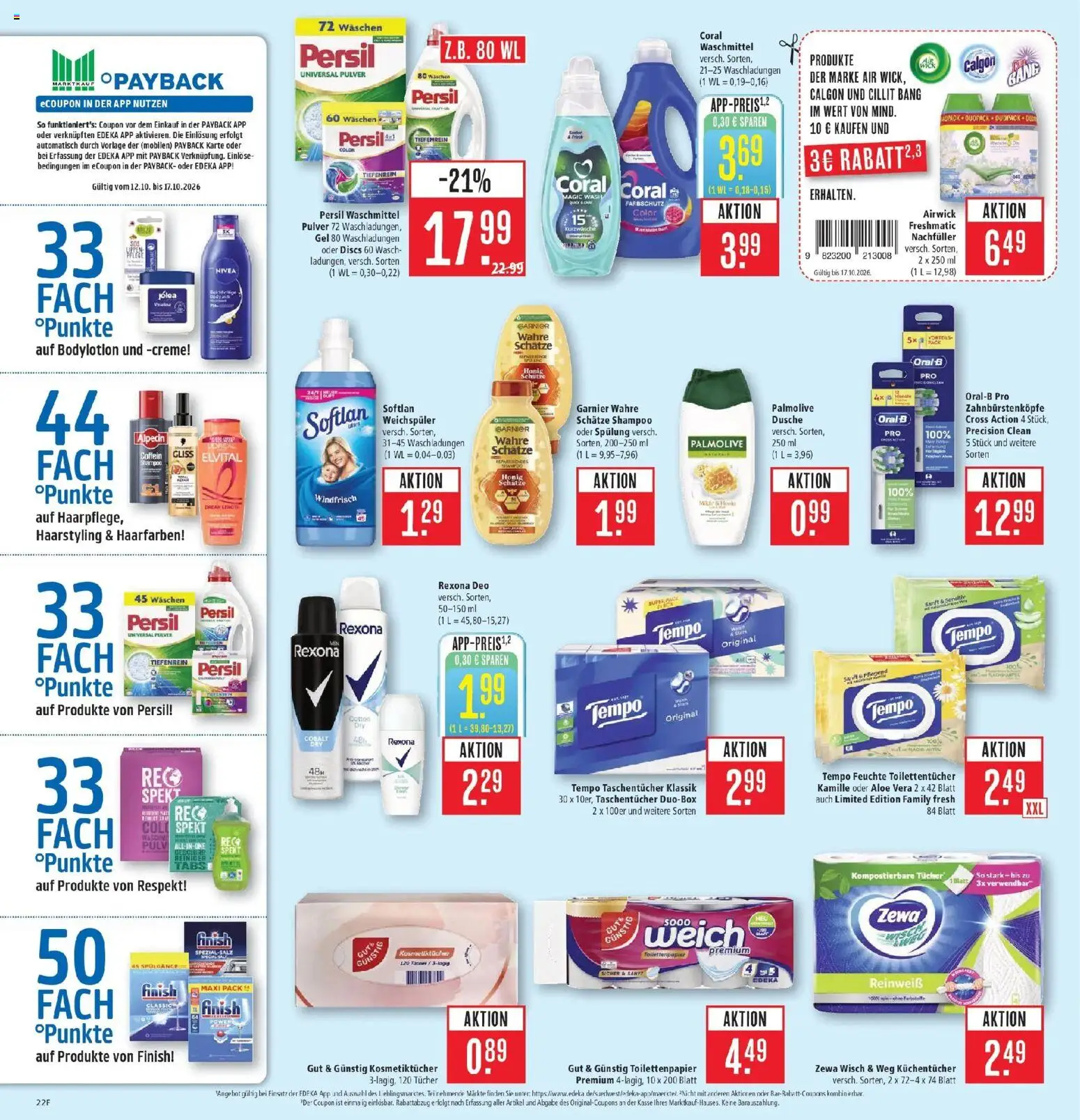 Marktkauf Prospekt Friedrichshafen (ab 12.10.2026) » Angebote online | Seite: 28 | Produkte: Dusche, Finish, Creme, Persil