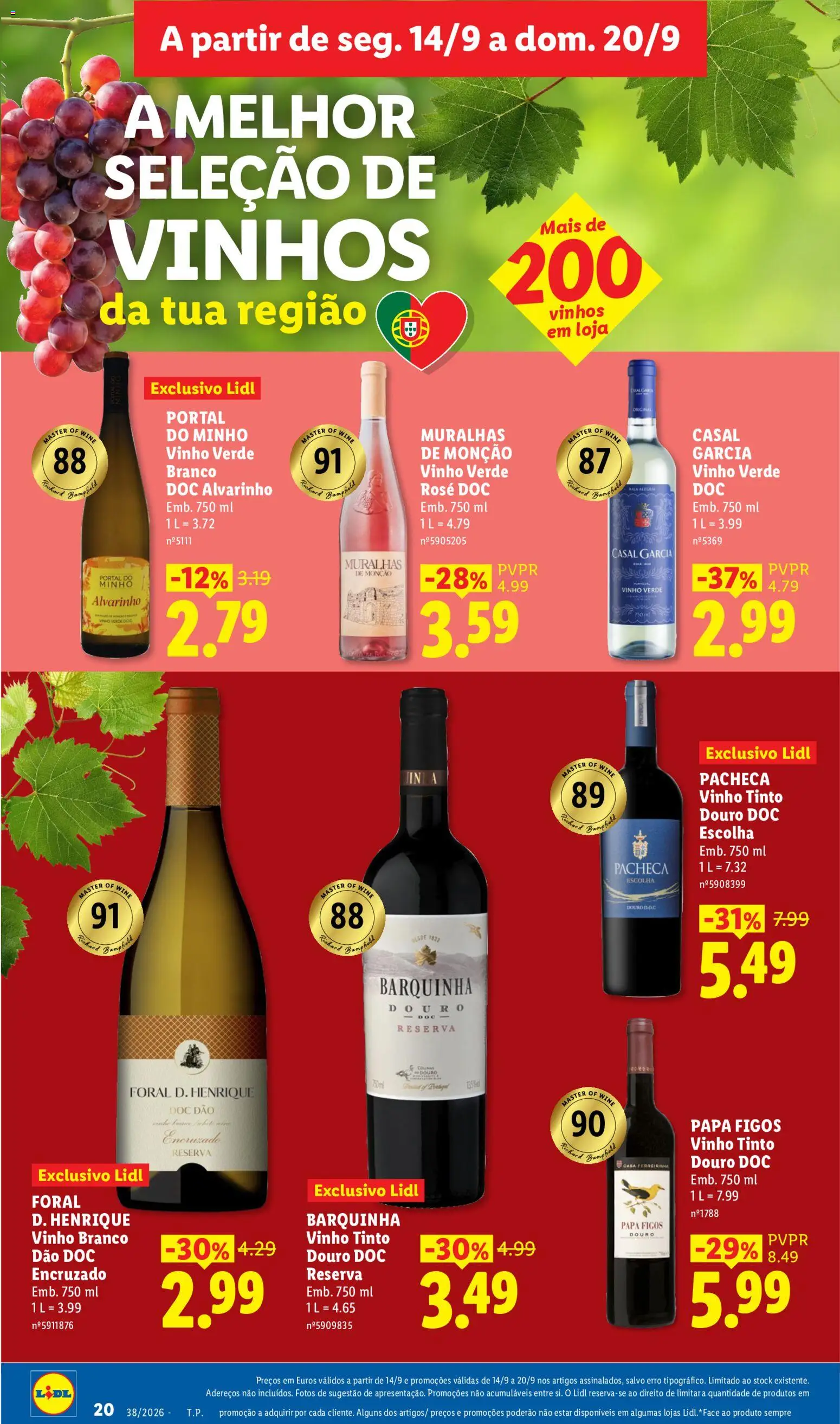 Lidl folheto │ válido de 14/09/2026 | Página: 20 | Produtos: Vinho branco, Papa, Vinho, Vinho tinto