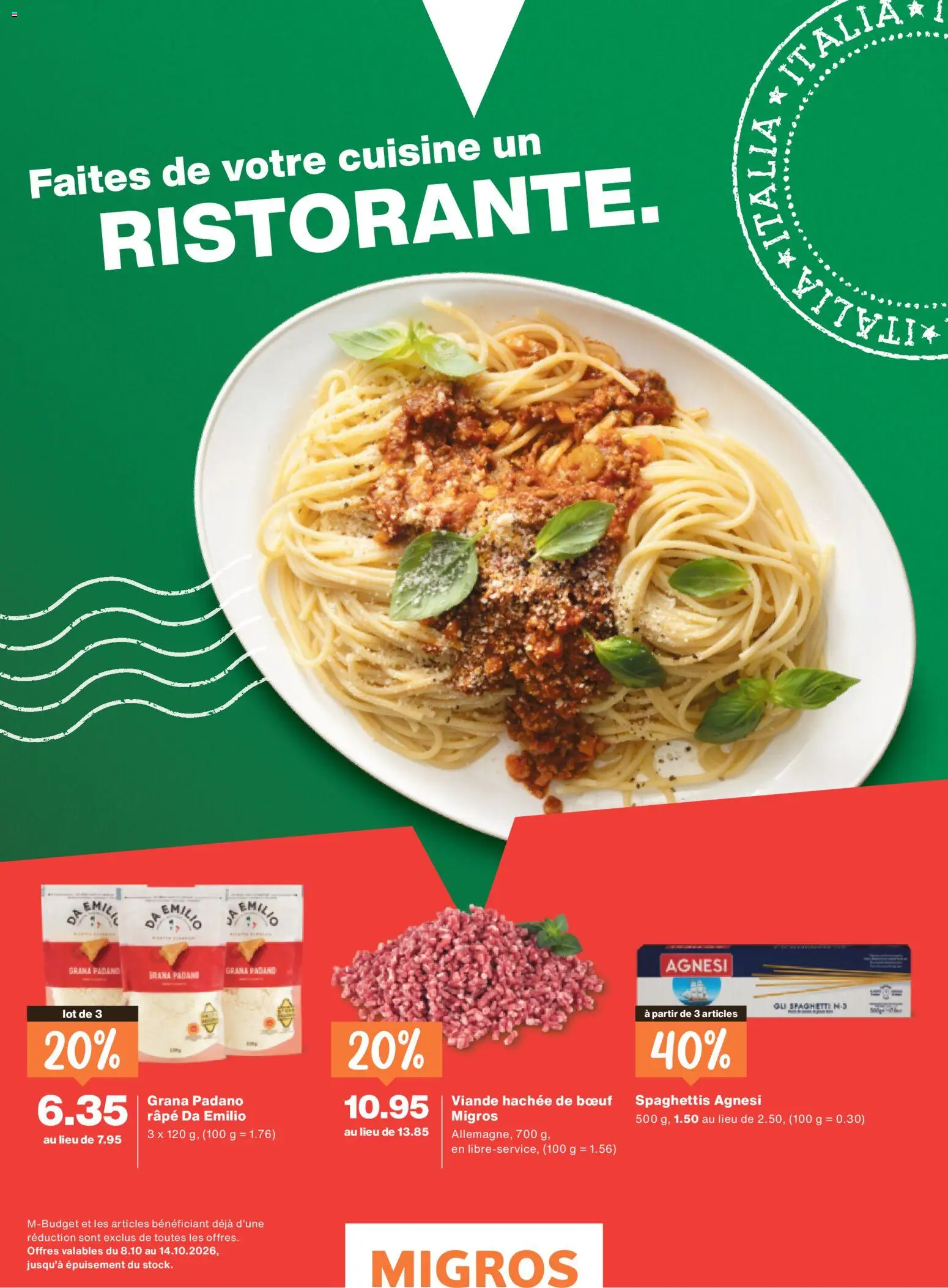 Migros aktionen Magazine FR – gültig ab 07.10.2026 | Seite: 4 | Produkte: Grana Padano