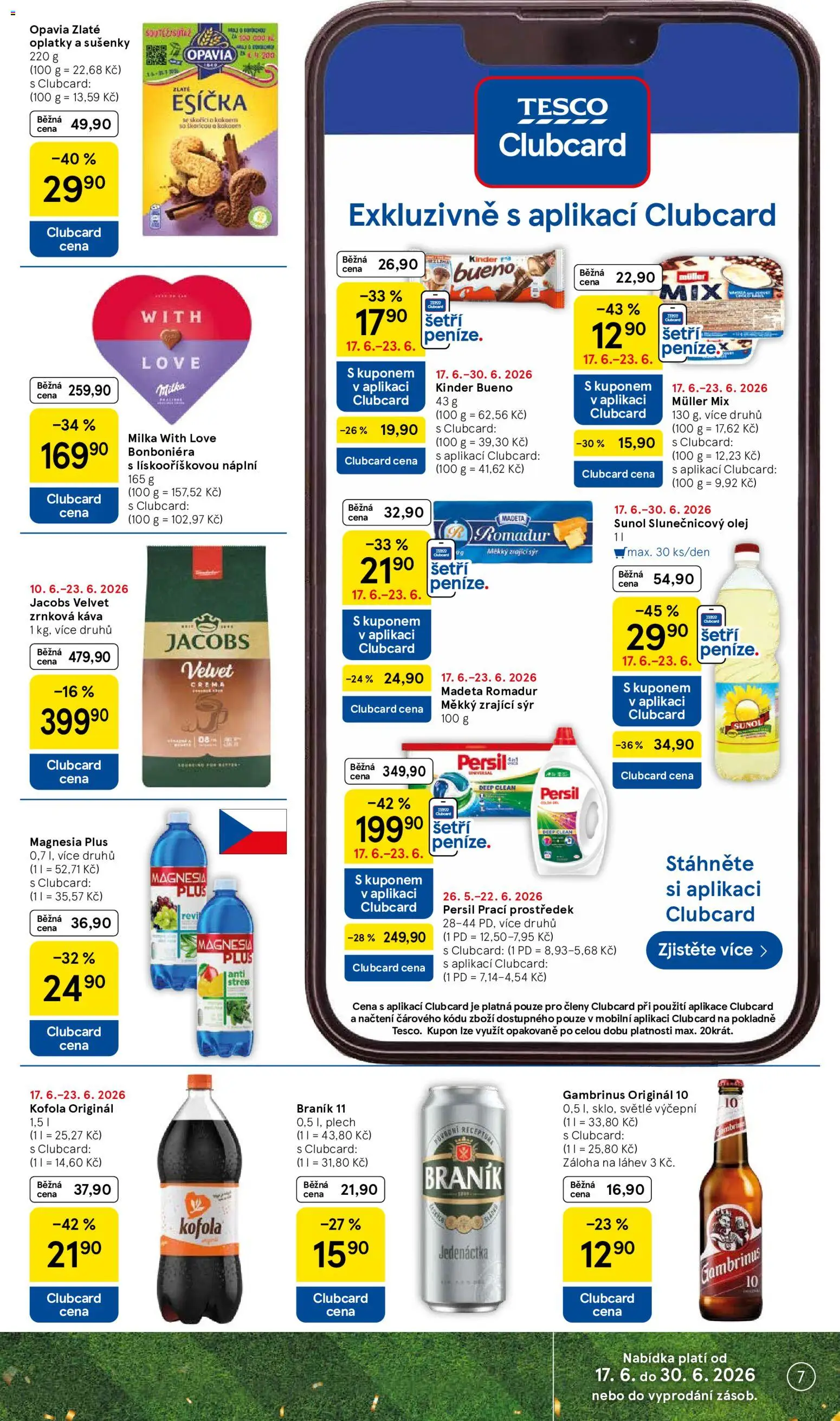 Tesco leták - Supermarket od 17.06.2026 | Strana: 7 | Produkty: Káva, Crema, Persil, Jacobs velvet