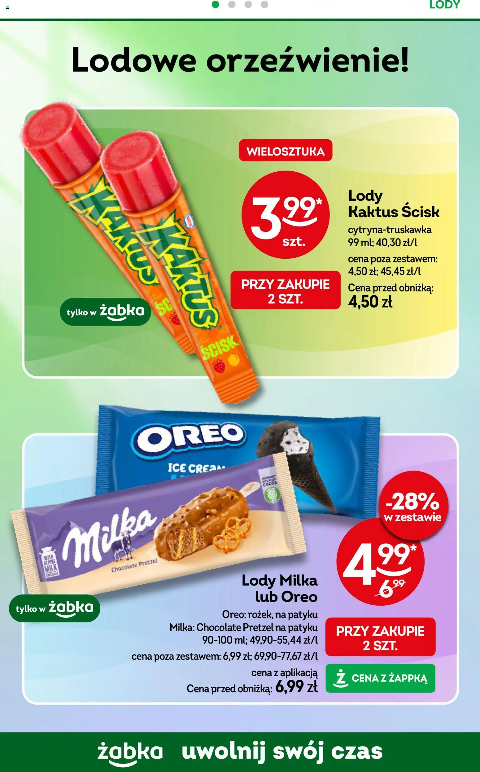 Żabka gazetka od 20.05.2026 | Strona: 60 | Produkty: Milka, Lody Kaktus, Lody