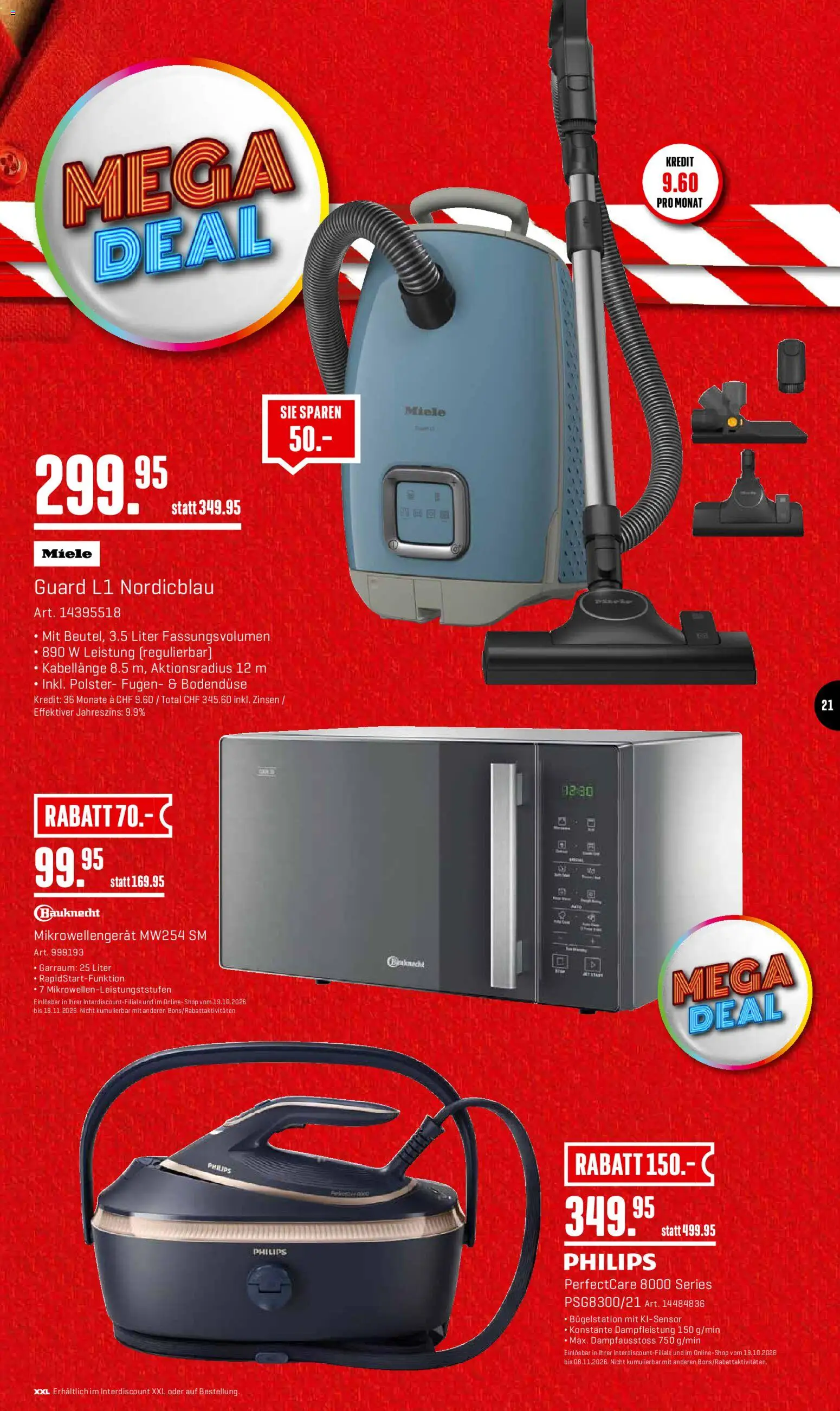 Interdiscount aktionen – gültig ab 19.10.2026 | Seite: 21 | Produkte: Miele, Philips