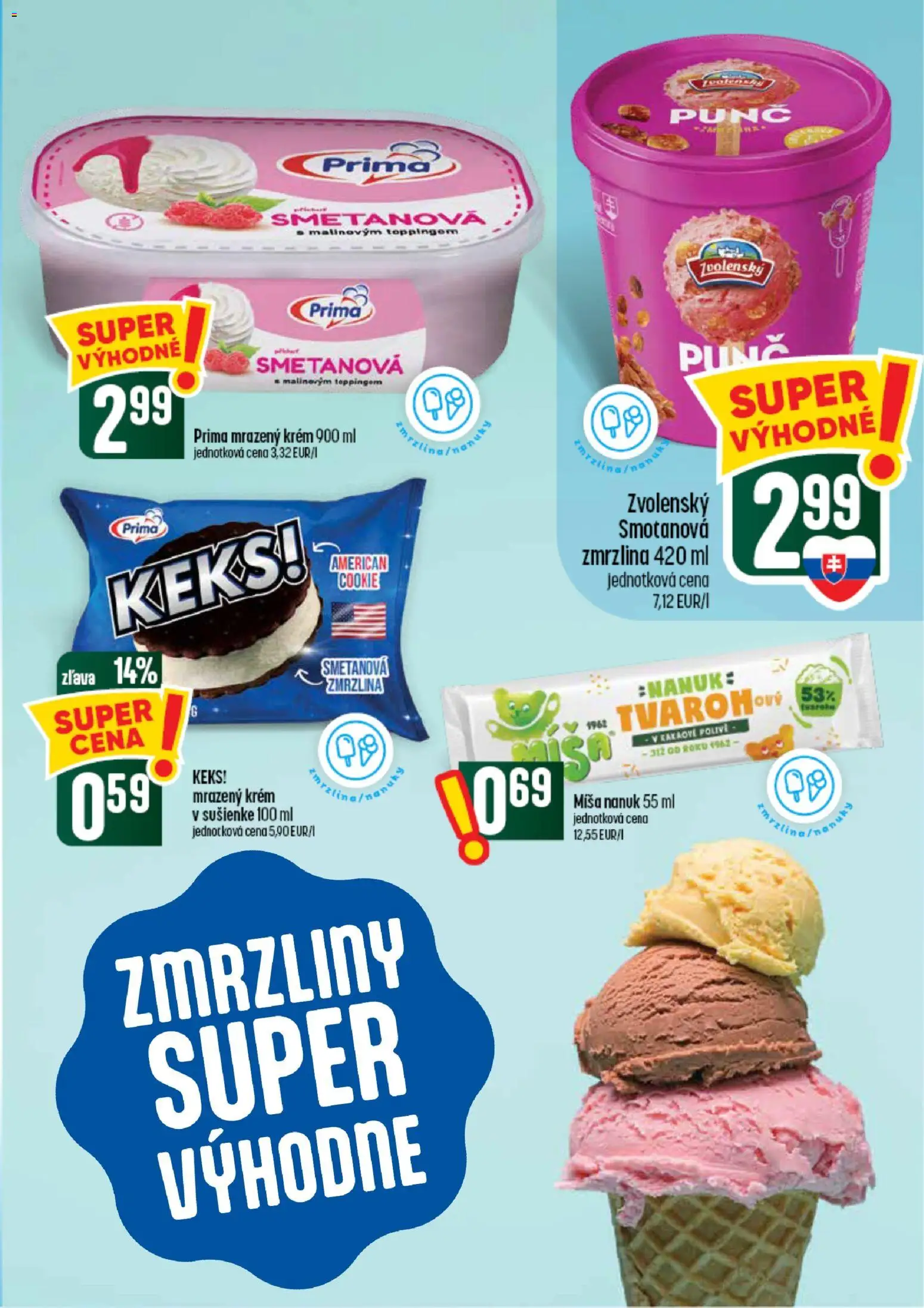 Nové COOP Jednota akcie – leták je platný od 10.09.2026 | Strana: 19 | Produkty: Nanuk, Zmrzlina, Krém