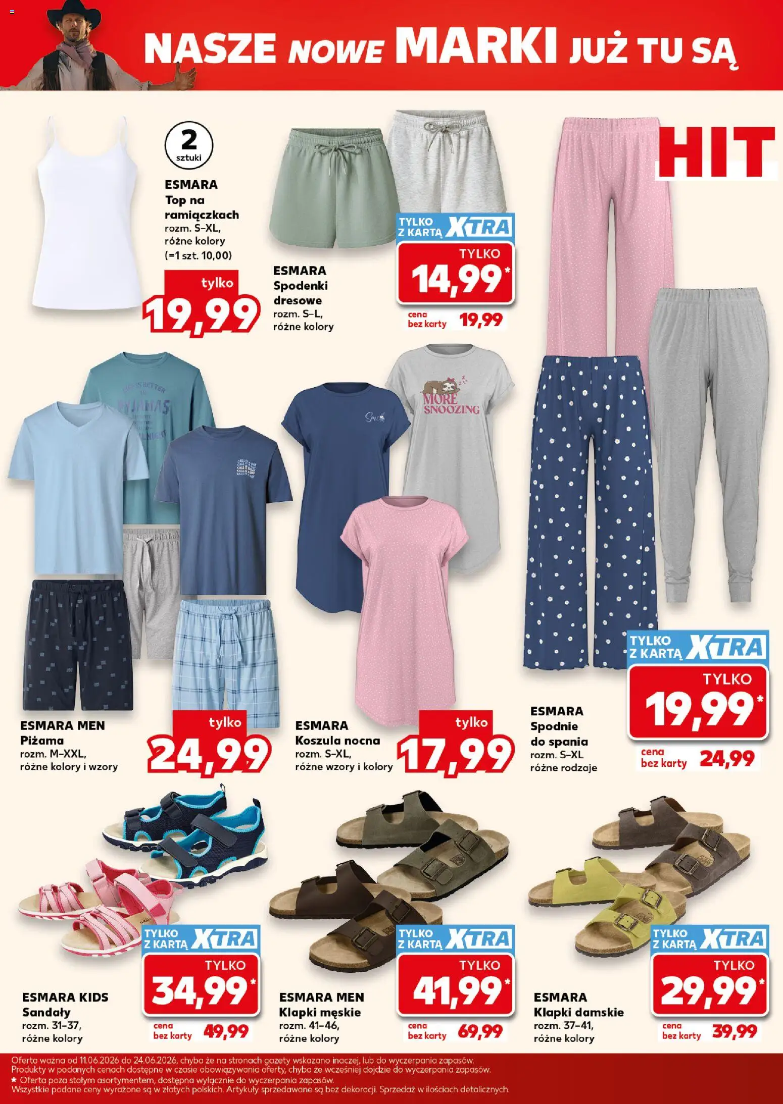 Kaufland Polsko leták - Nowe marki od 11.06.2026 | Strana: 11 | Produkty: Sandály, Karty