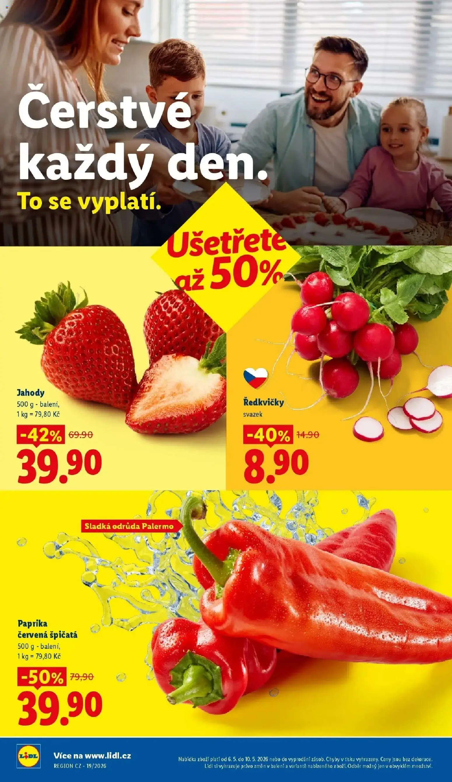 Lidl leták od 04.05.2026 - Nový akční leták | Strana: 10 | Produkty: Jahody, Paprika, Paprika červená, Ředkvičky