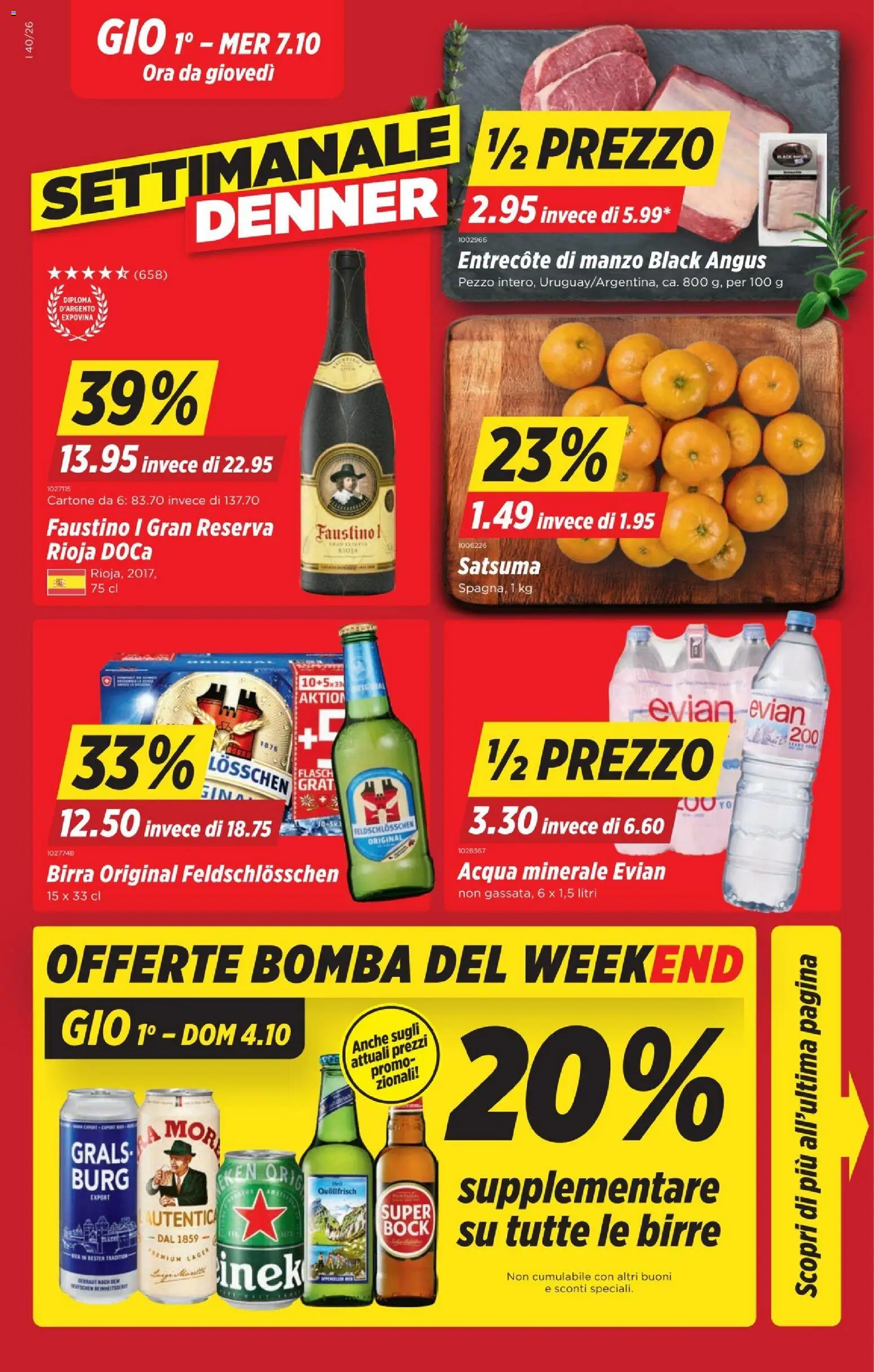 Denner aktionen IT Donnerstag, 1. Oktober