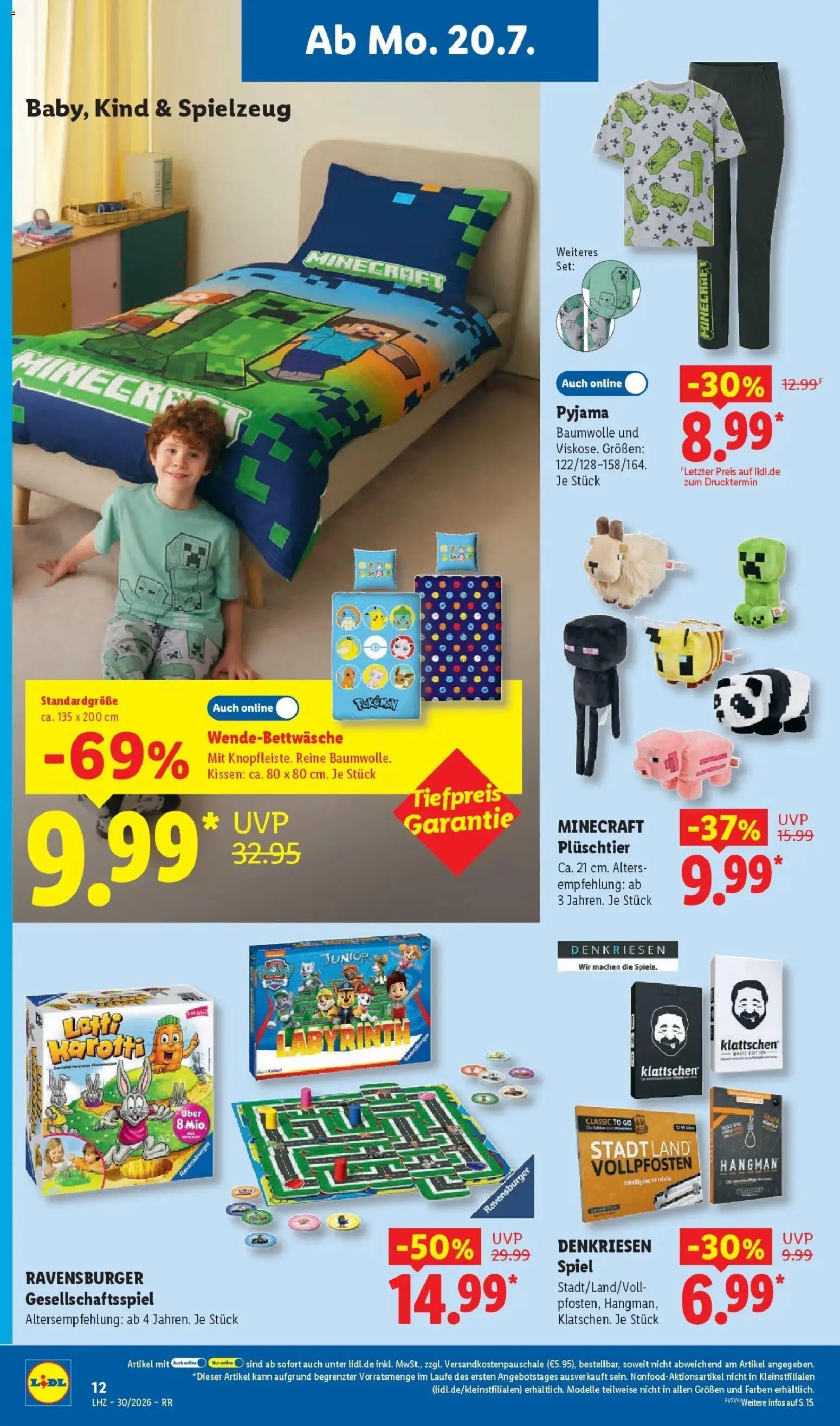 Lidl Prospekt Zülpich – gültig ab 20.07.2026 | Seite: 32 | Produkte: Spiel, Kissen, Pyjama