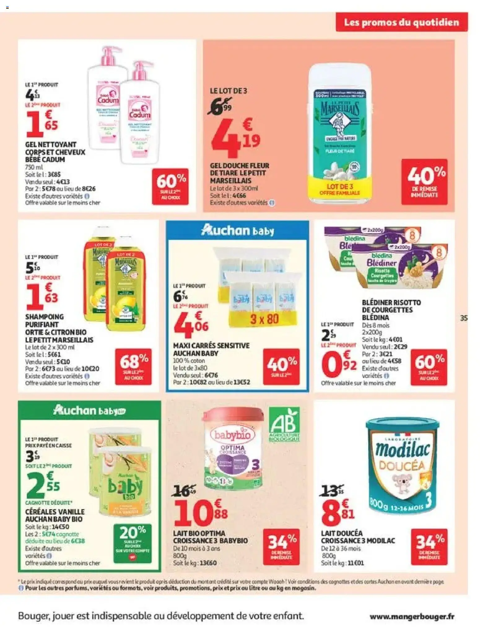 {H1} | Page: 35 | Produits: Coton, Shampoing, Lait bio, Céréales