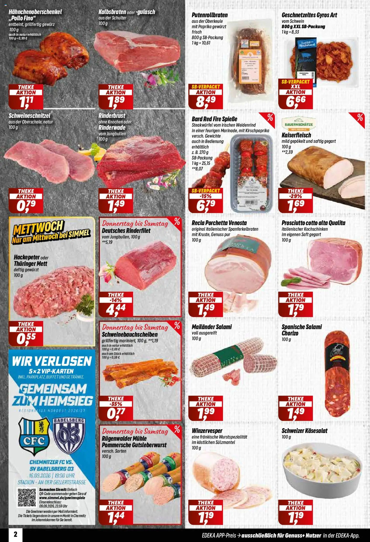 Simmel Prospekt – gültig ab 07.09.2026 | Seite: 2 | Produkte: Rinderfilet, Gulasch, Schulter, Salami