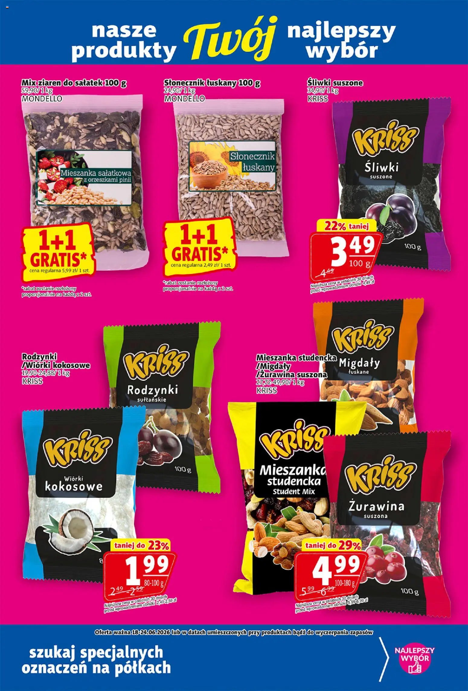 Prim Market gazetka od 18.06.2026 | Strona: 17 | Produkty: Wiórki kokosowe, Śliwki, Żurawina, Rodzynki