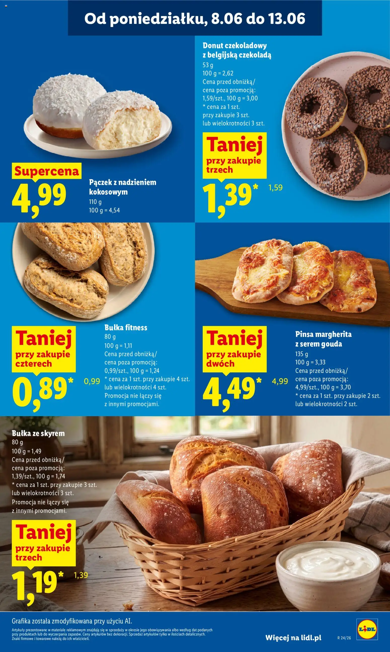 Lidl gazetka od 08.06.2026 | Strona: 47 | Produkty: Bułka, Czekolada, Pizza, Pinsa