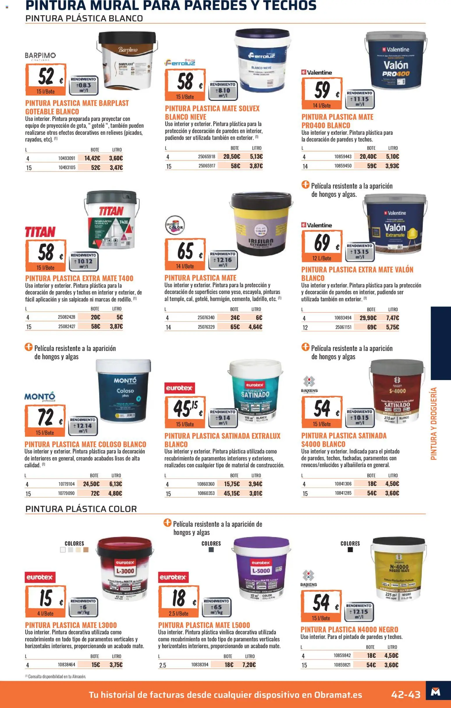 Obramat - Reformas Otono Imprenta Almacenes 13 Santiago 2026 │ válido desde el 09/10/2026 | Página: 43 | Productos: Pintura plástica, Decoración