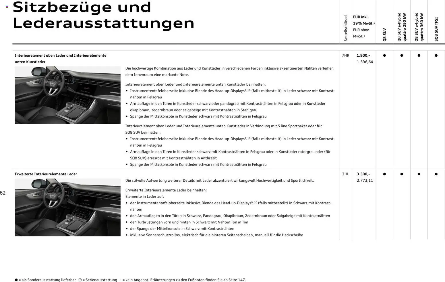 Audi Q8 – gültig ab 06.11.2025 | Seite: 62