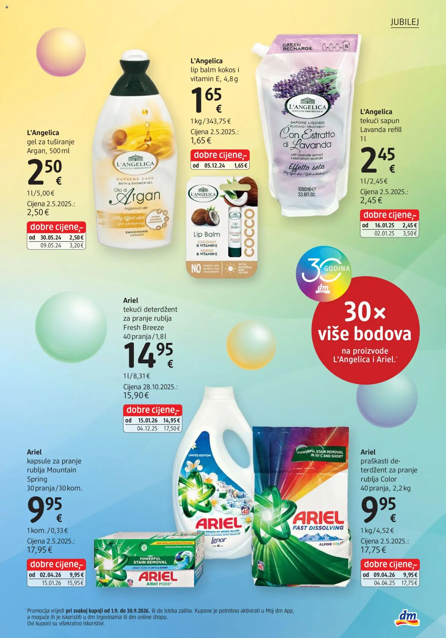 DM katalog | vrijedi od 01.09.2026 | Stranica: 23 | Proizvodi: Tekući deterdžent, Kokos, Ariel, Kapsule