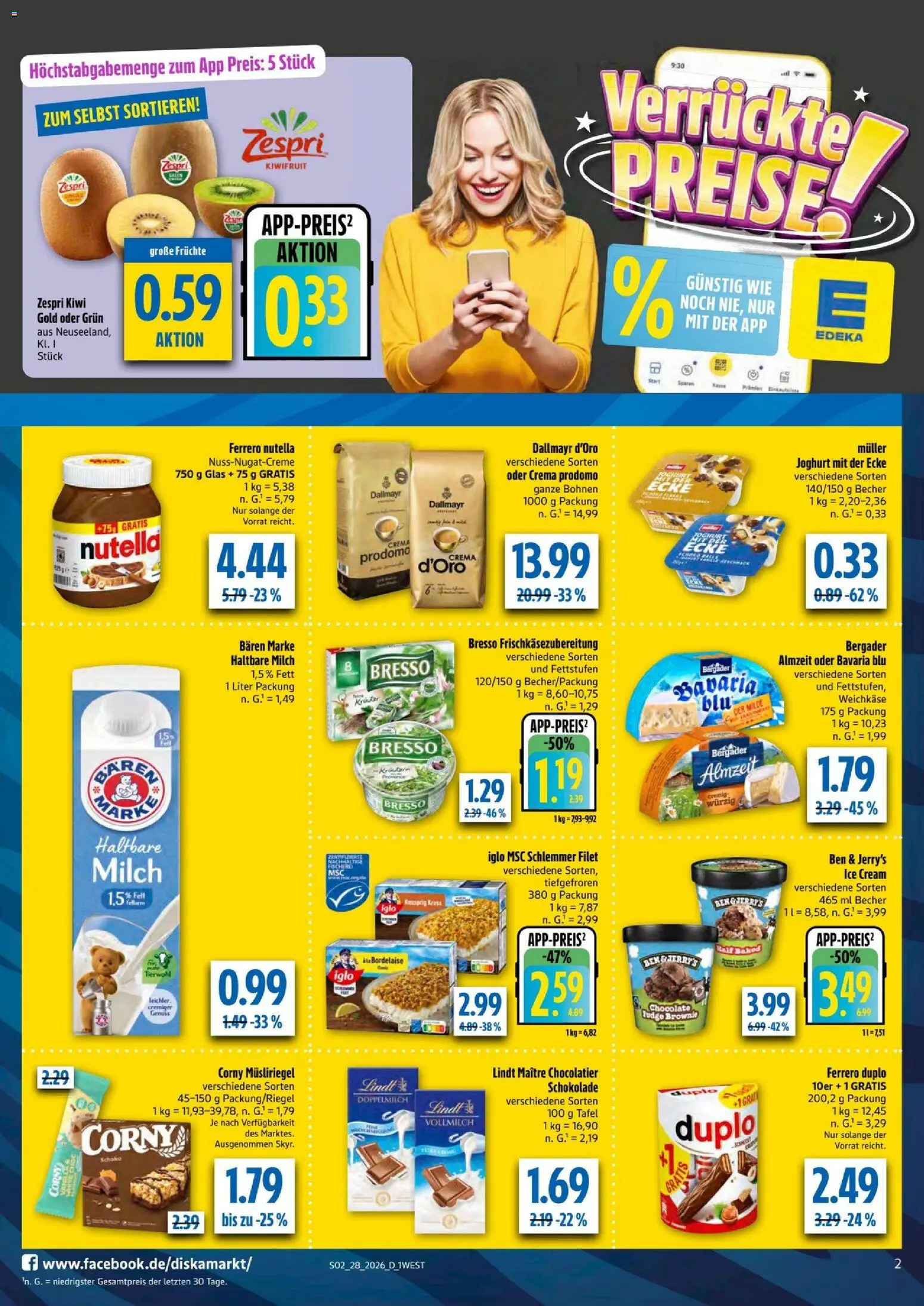 Diska - Diska Angebote Bayern KW28 – gültig ab 06.07.2026 | Seite: 2 | Produkte: Milch, Haltbare milch, Ben & Jerry's, Dallmayr