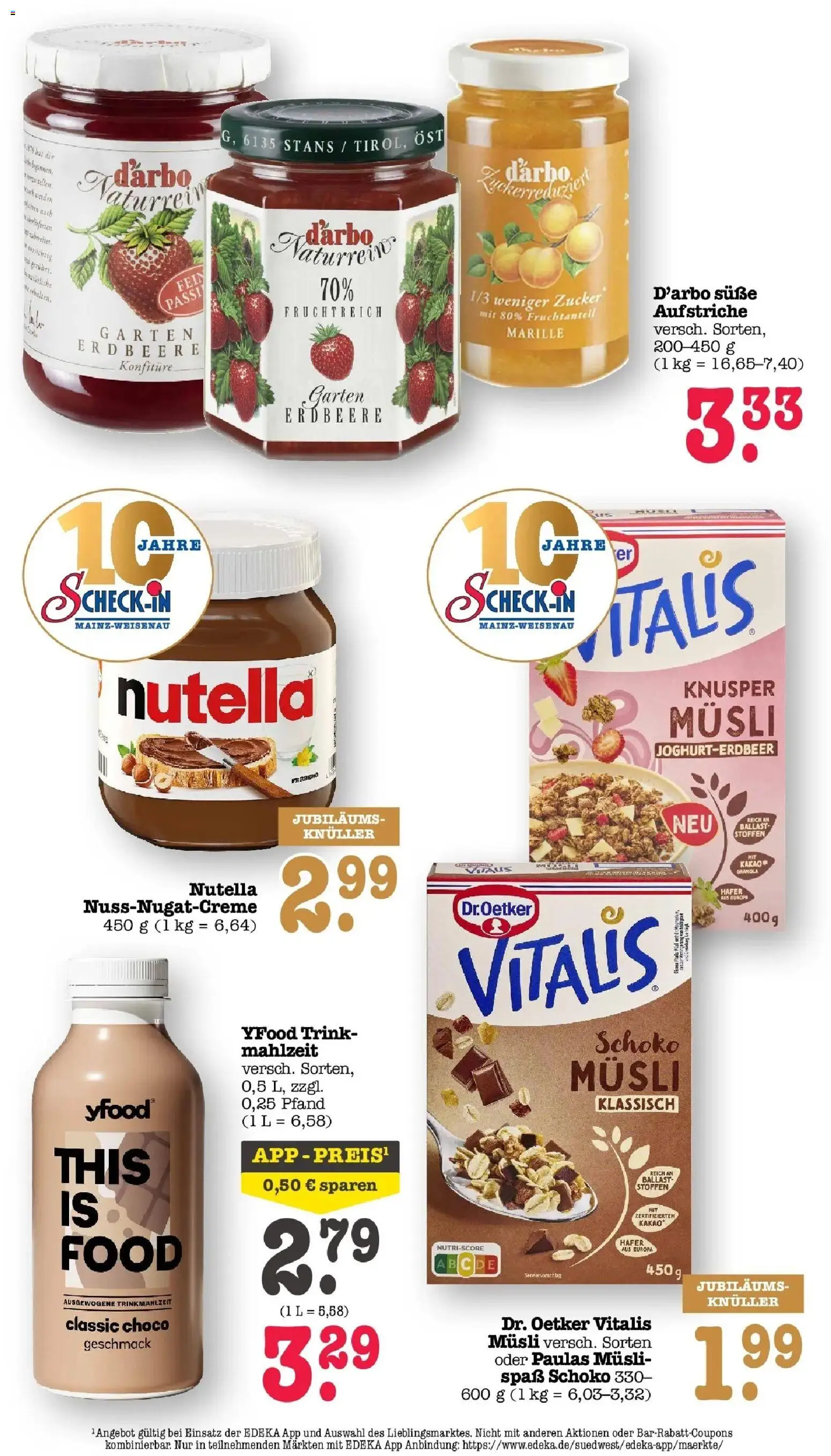 Edeka Prospekt Mainz-Weisenau (ab 17.08.2026) » Angebote Online | Seite: 41 | Produkte: Musli, Nutella, YFood, Zucker
