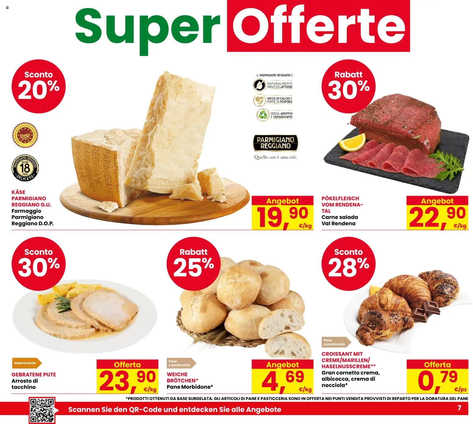 Volantino Despar del 17/09/2026 | Pagina: 7 | Prodotti: Crema, Pane, Croissant, Parmigiano reggiano
